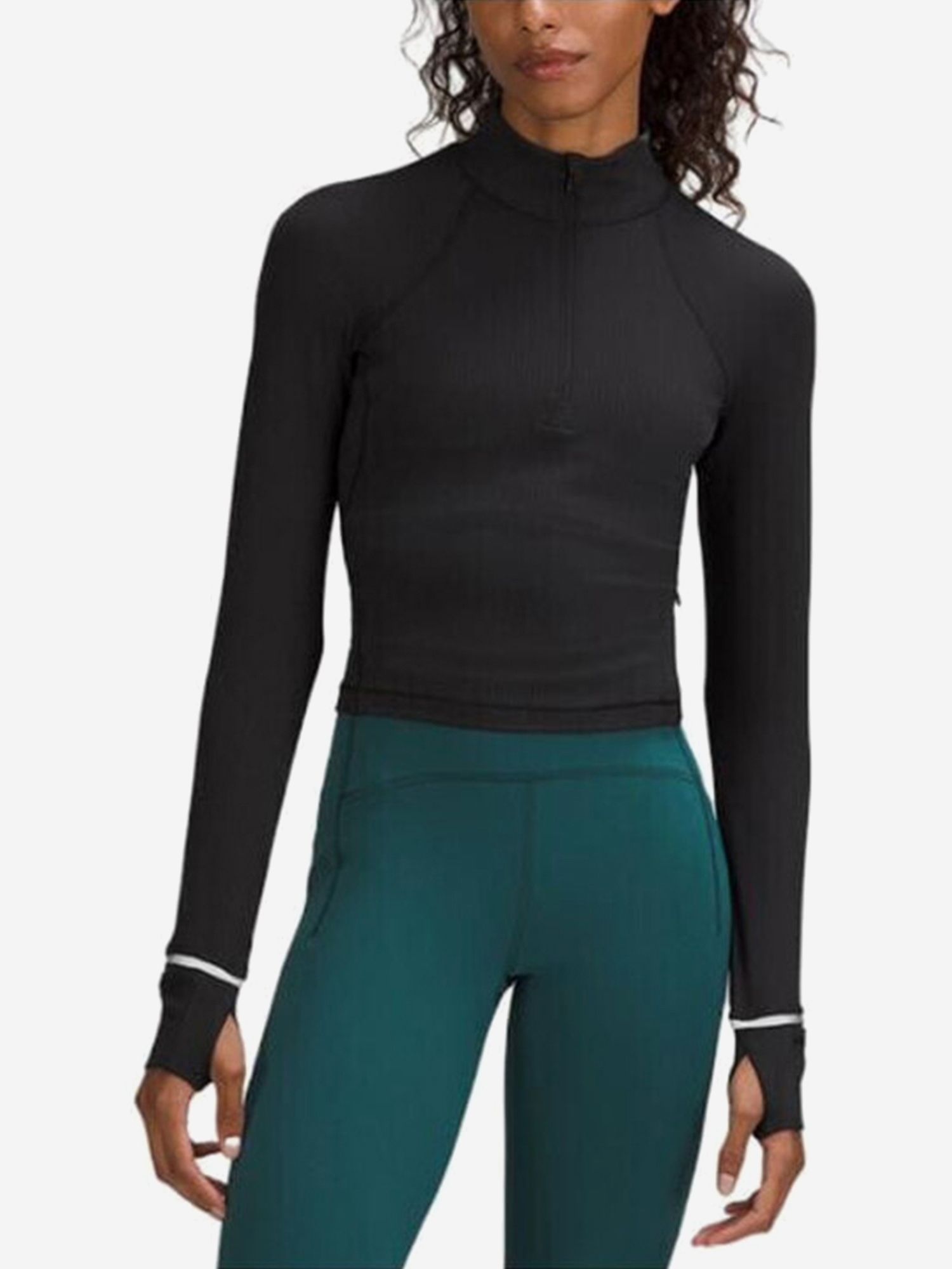 Изображение товара Kроп топ женский для фитнеса Lululemon черный LW3GF2SDESTL5O-BLACK