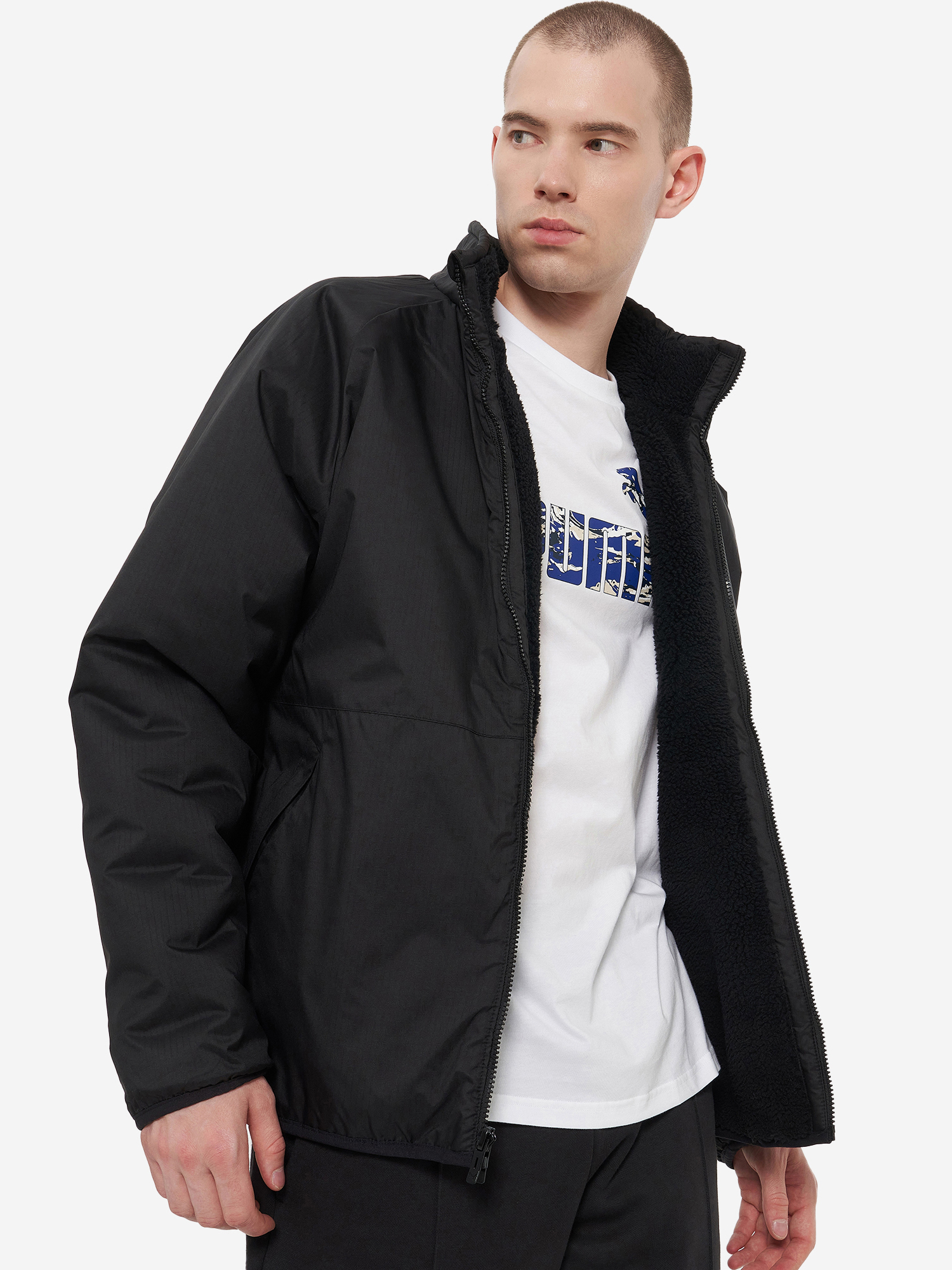 Изображение товара Флисовый мужской джемпер оверсайз PUMA Reversible с молнией и карманами