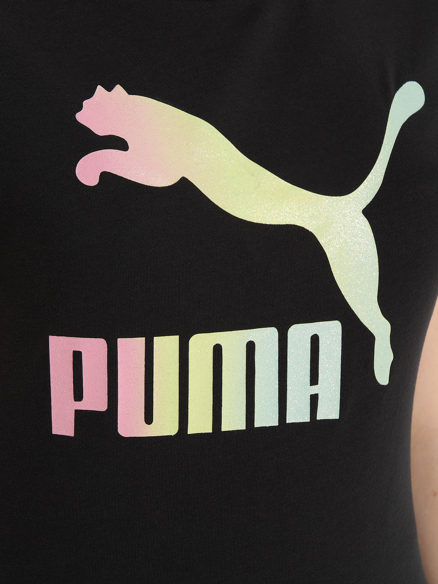 Футболка для девочек PUMA Classic Shiny Color Logo, Черный 5