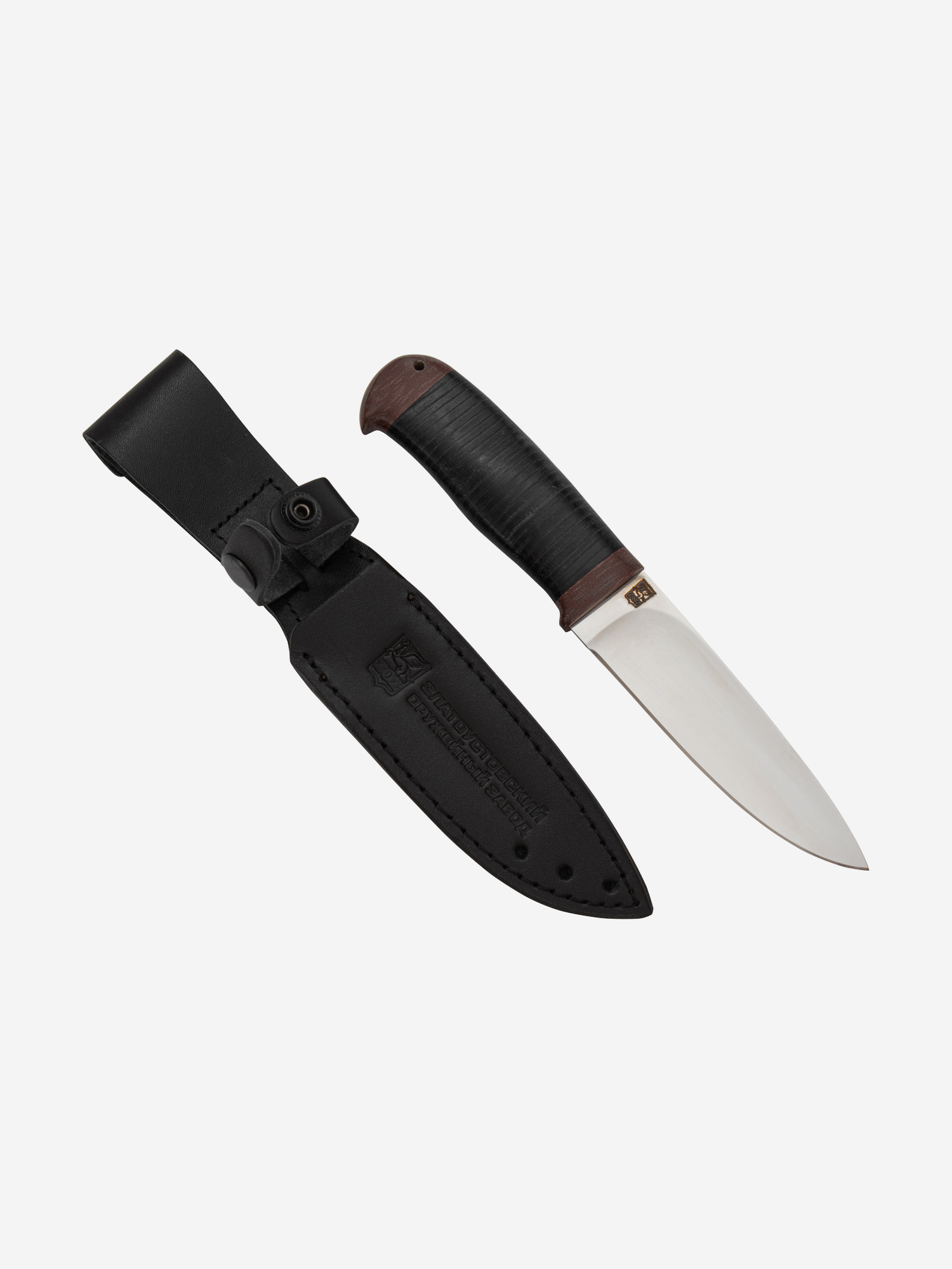 

Нож Златоустовский оружейный завод Шашлычный (сталь 95x18, кожа/текст.) нож туристический, нож для похода, Черный