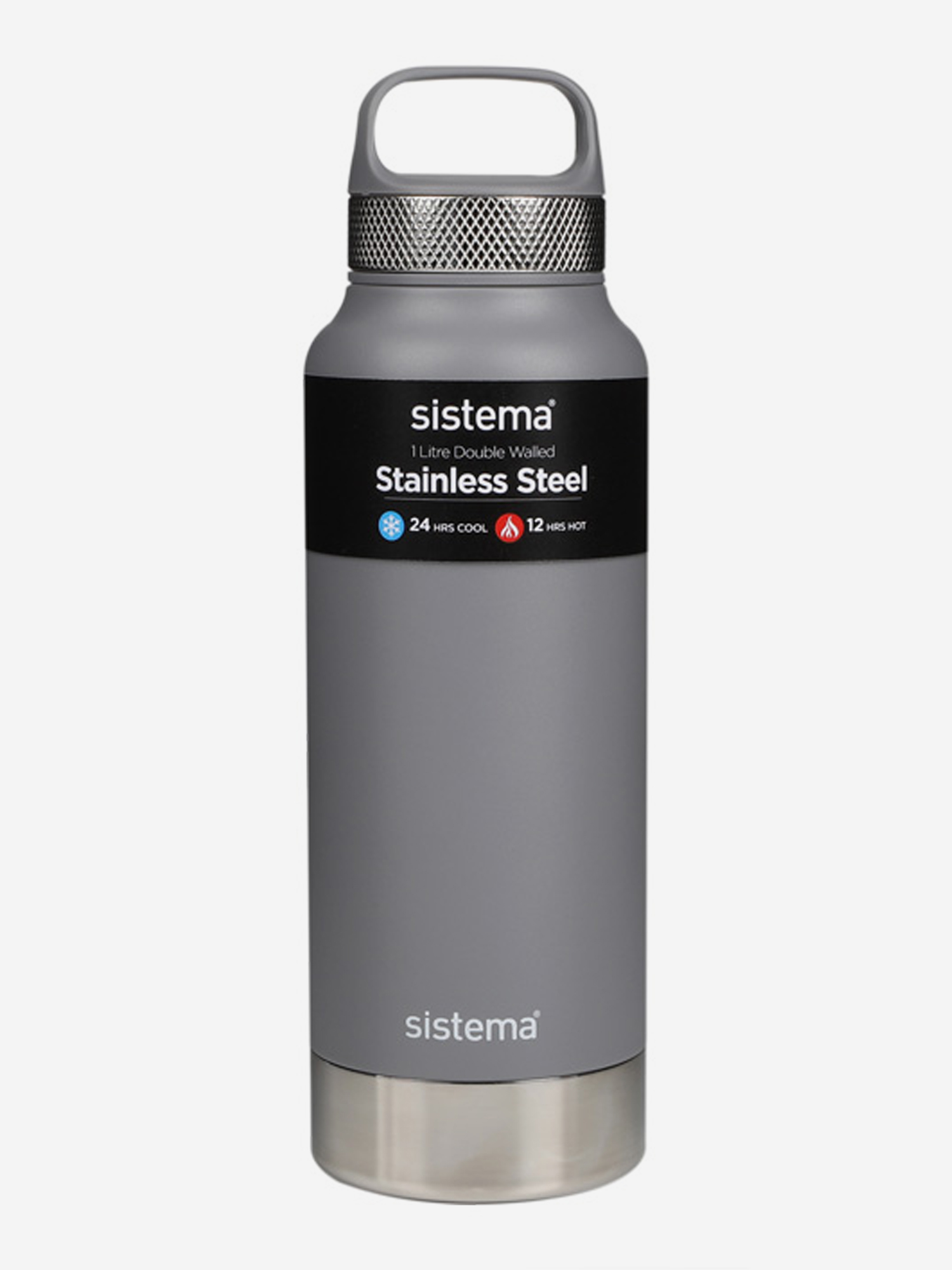 Изображение товара Термобутылка Sistema Hydrate 1л сталь серый для путешествий и туризма