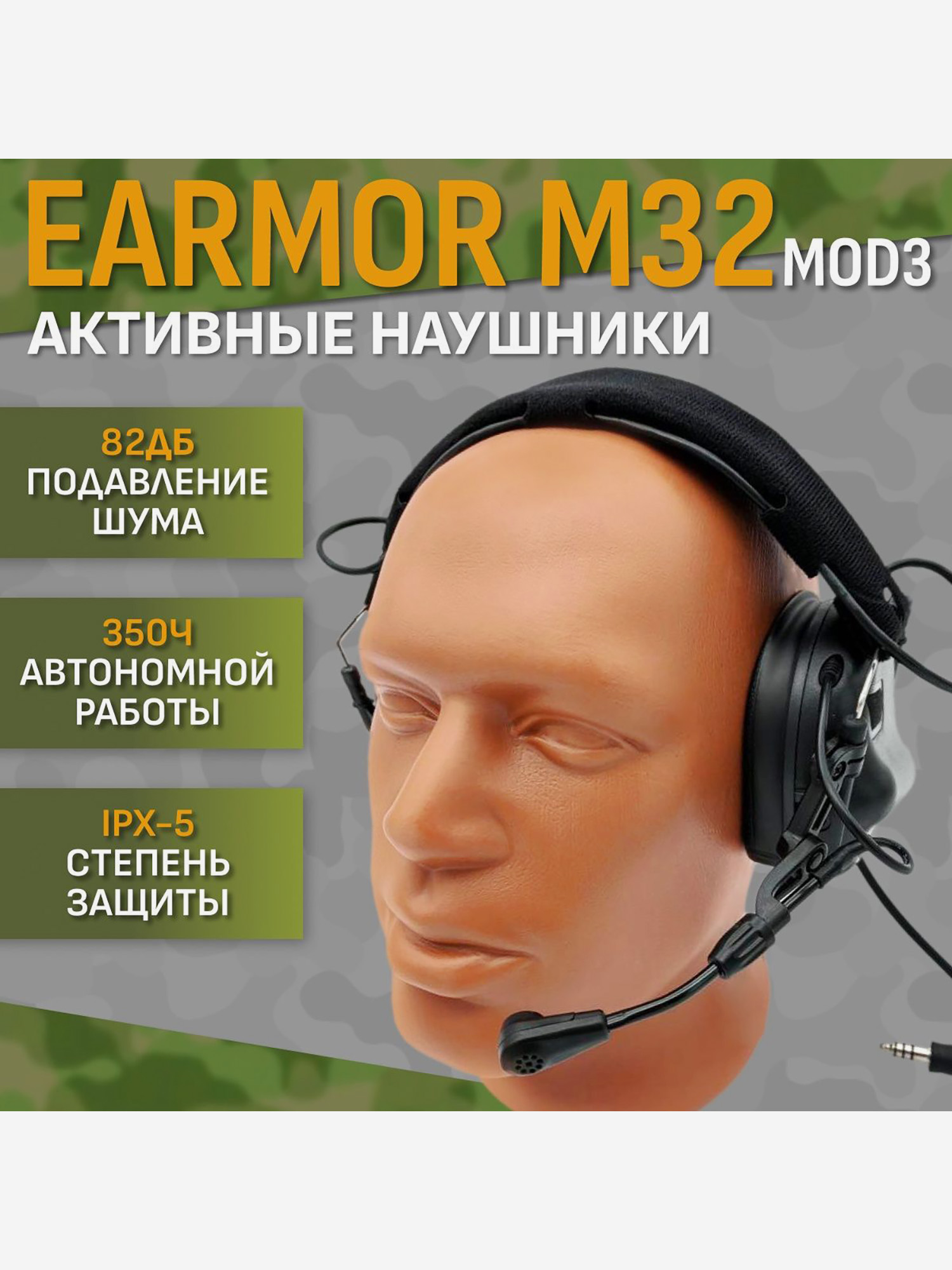 

Наушники Earmor M32 MOD 4, Черный