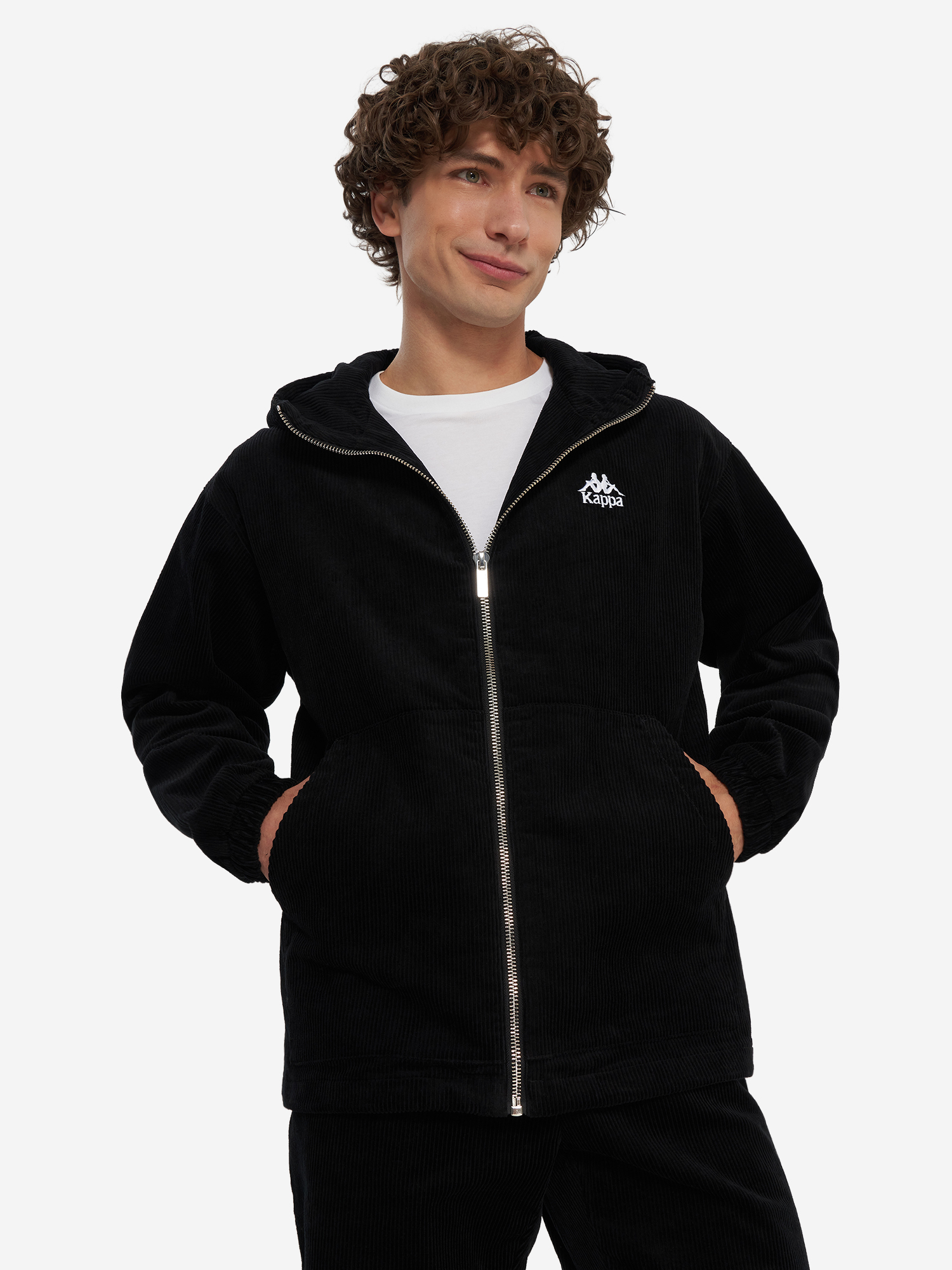 Изображение товара Мужская толстовка оверсайз Kappa из хлопка с молнией и карманами