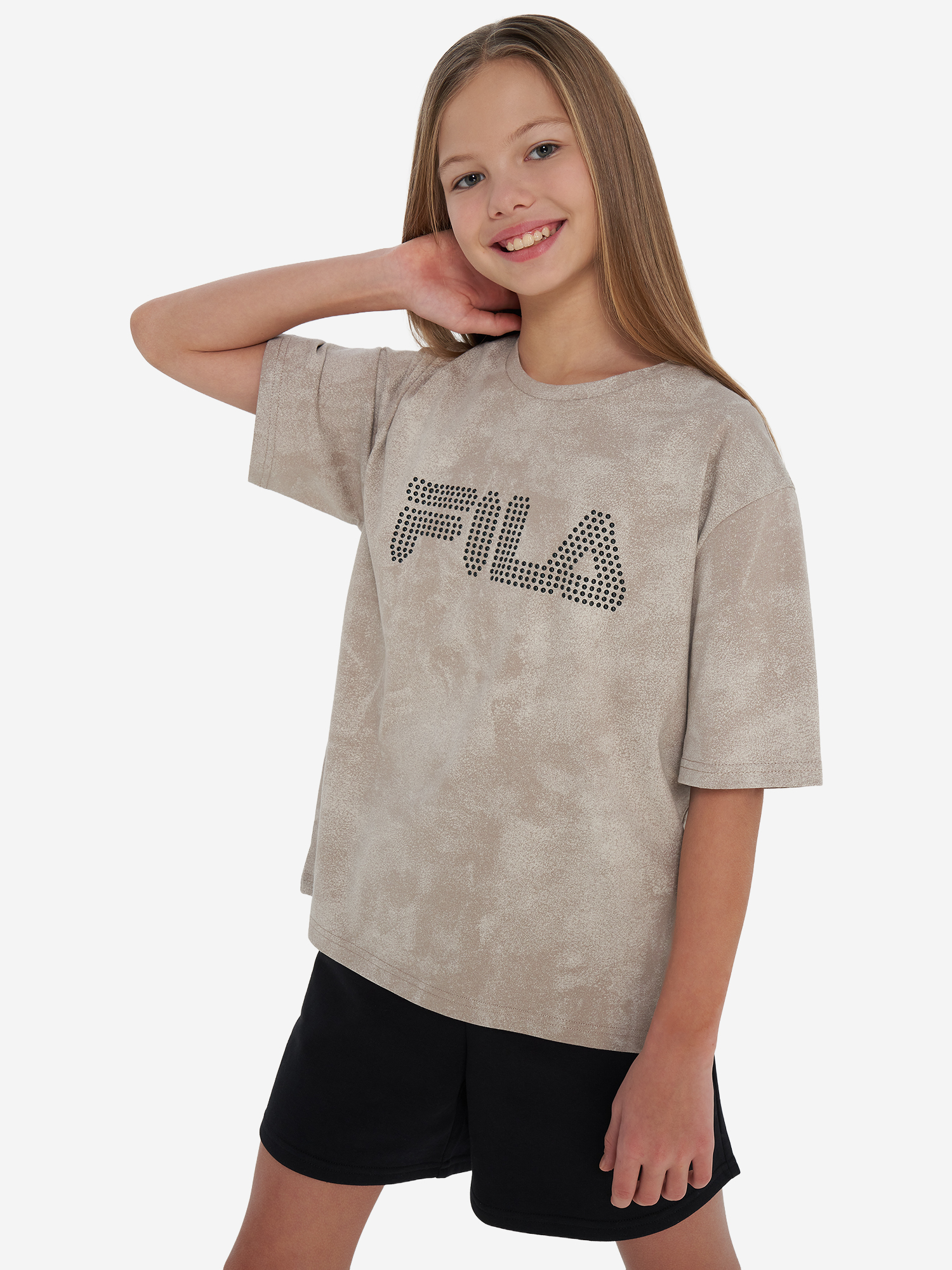 Футболка FILA для девочек, бежевый, арт. 33982