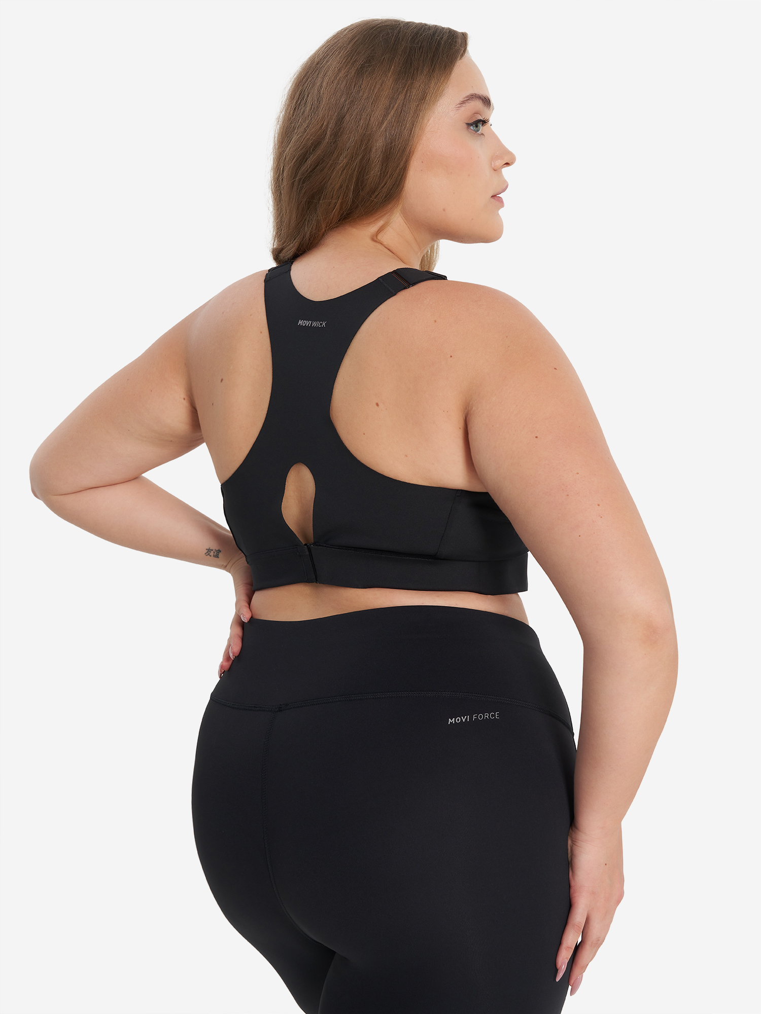 фото Топ бра спортивный demix, plus size, черный