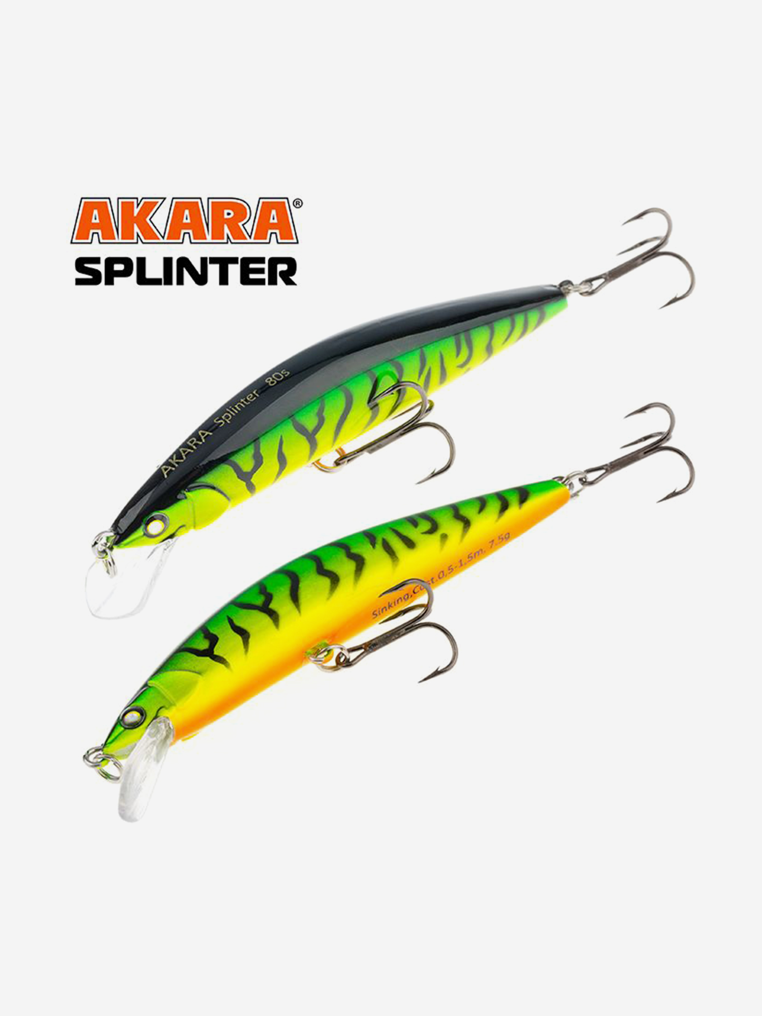 Изображение товара Воблер Akara Splinter 80S минноу тонущий на щуку, судака, окуня 7,5гр A68