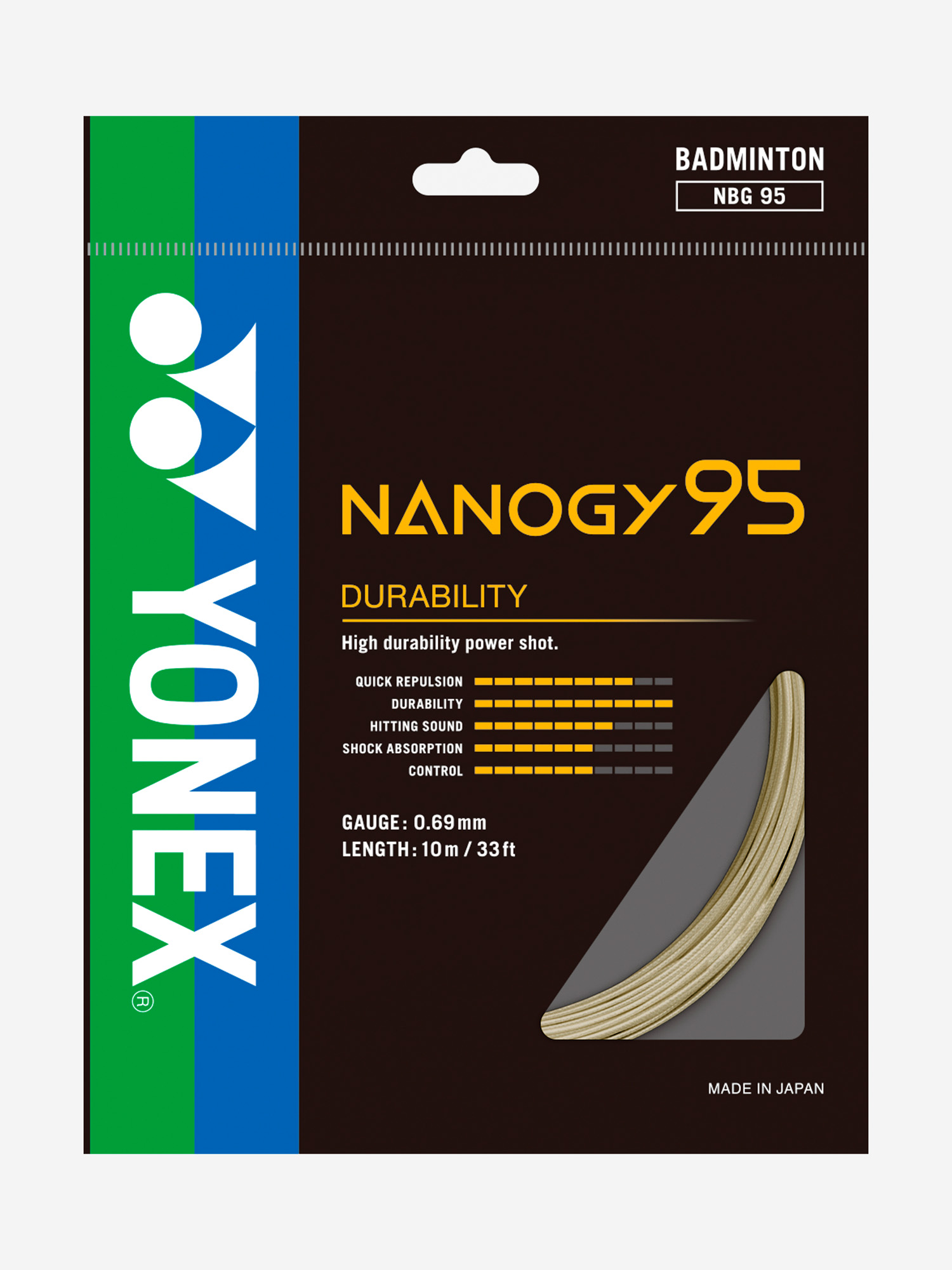 

Струна для бадминтона Yonex Nanogy 95 CG, 10м., Золотой