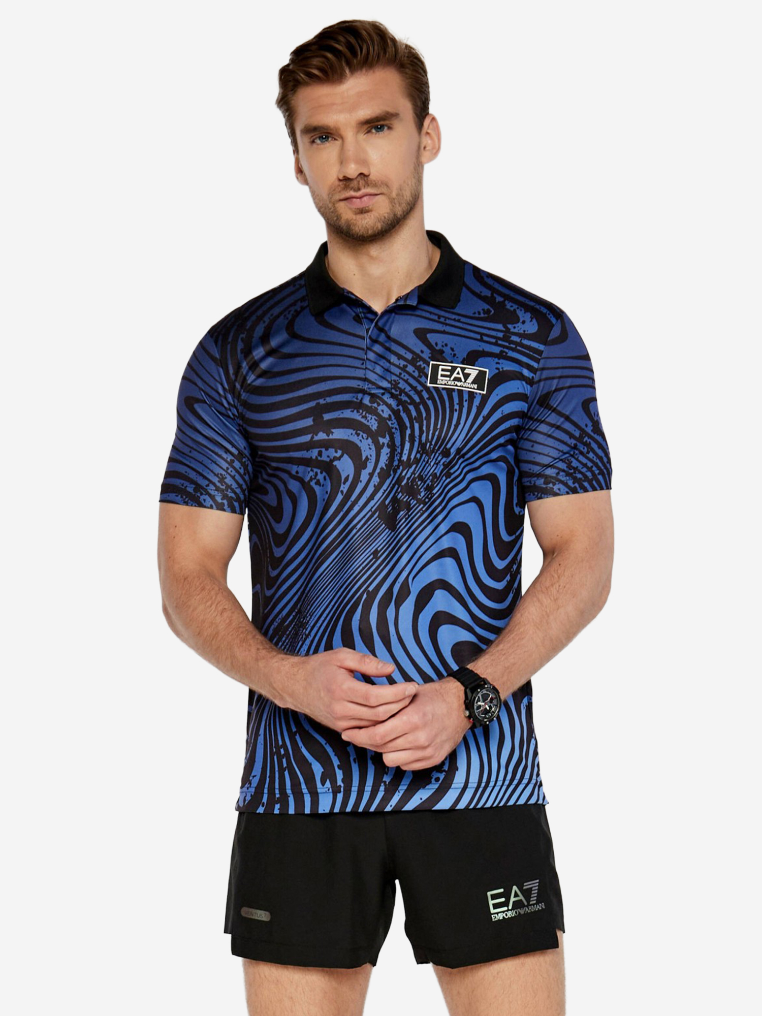 Изображение товара Мужское поло EA7 с коротким рукавом для спорта и отдыха