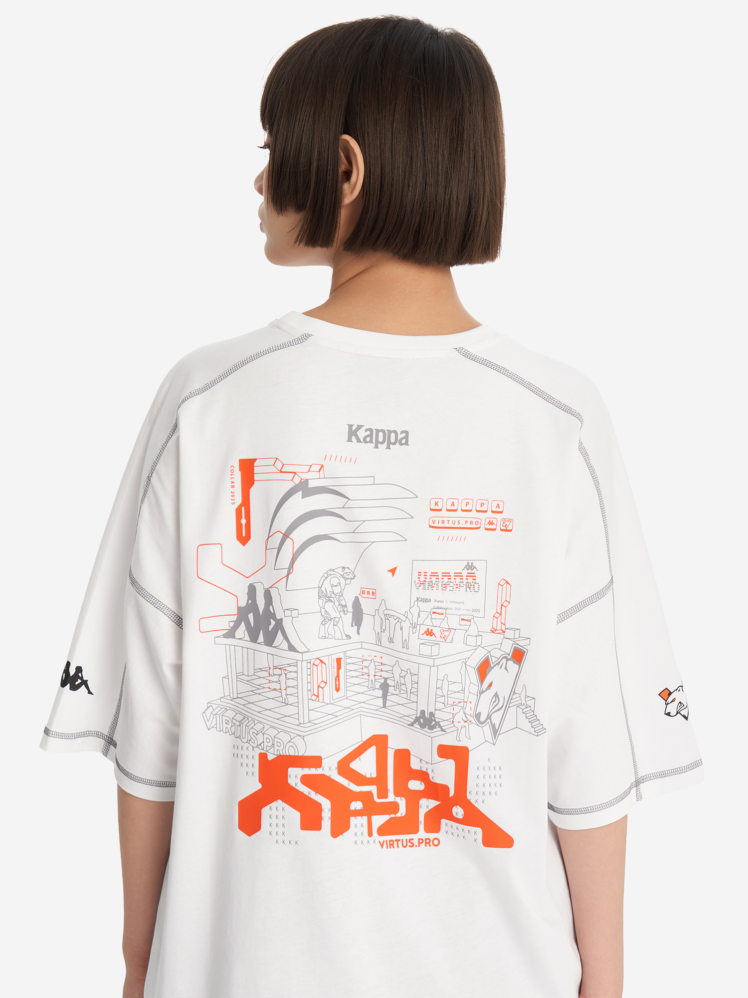 фото Футболка kappa x virtus.pro, белый