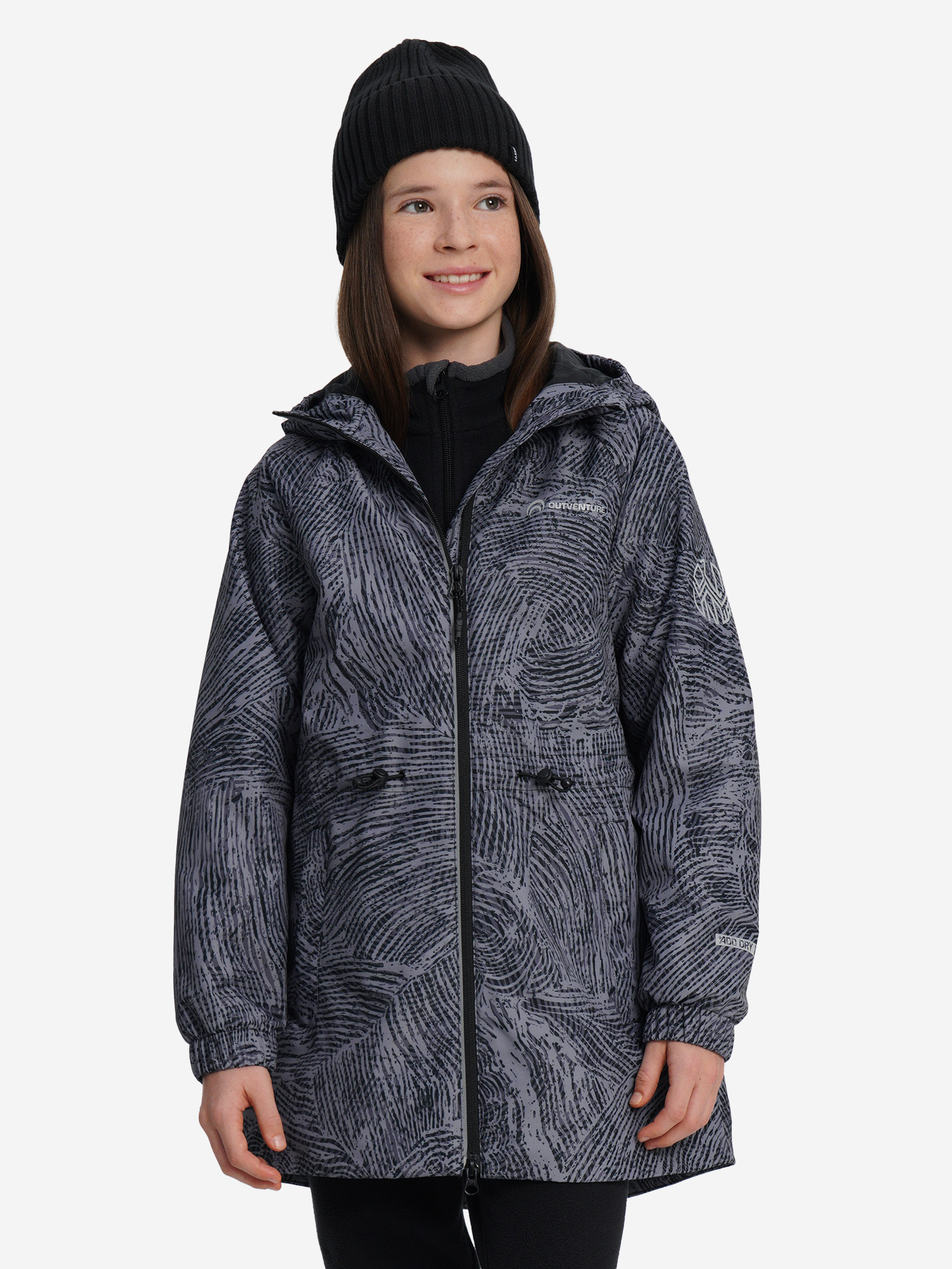 Изображение товара Легкая куртка для девочек Outventure черного цвета
