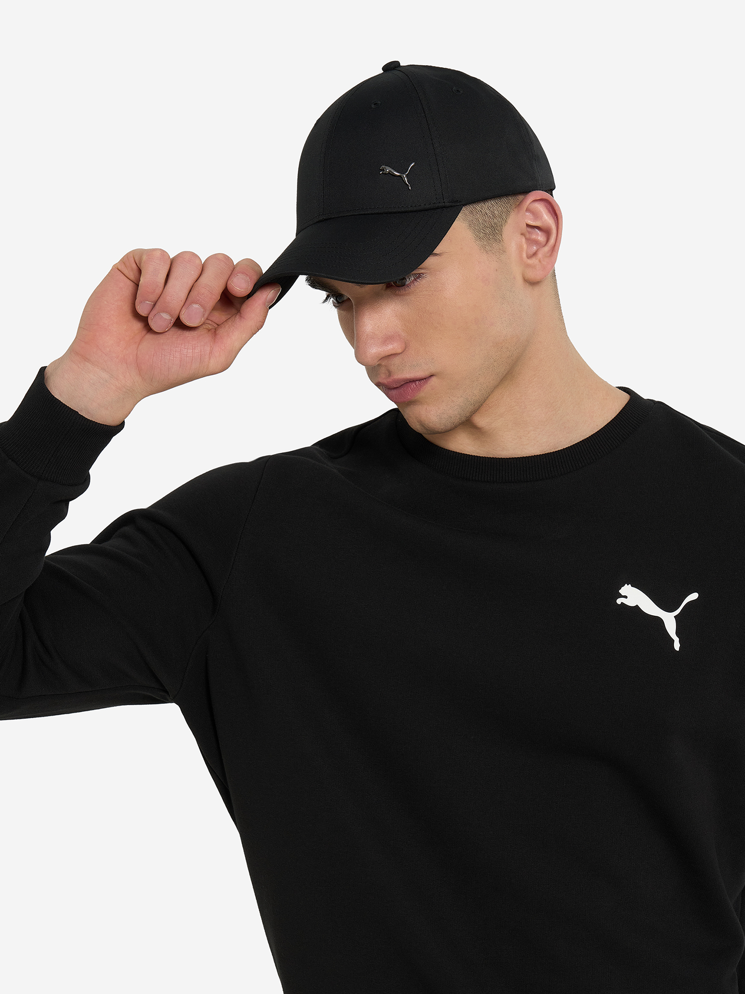 фото Бейсболка puma ess metal cat, черный