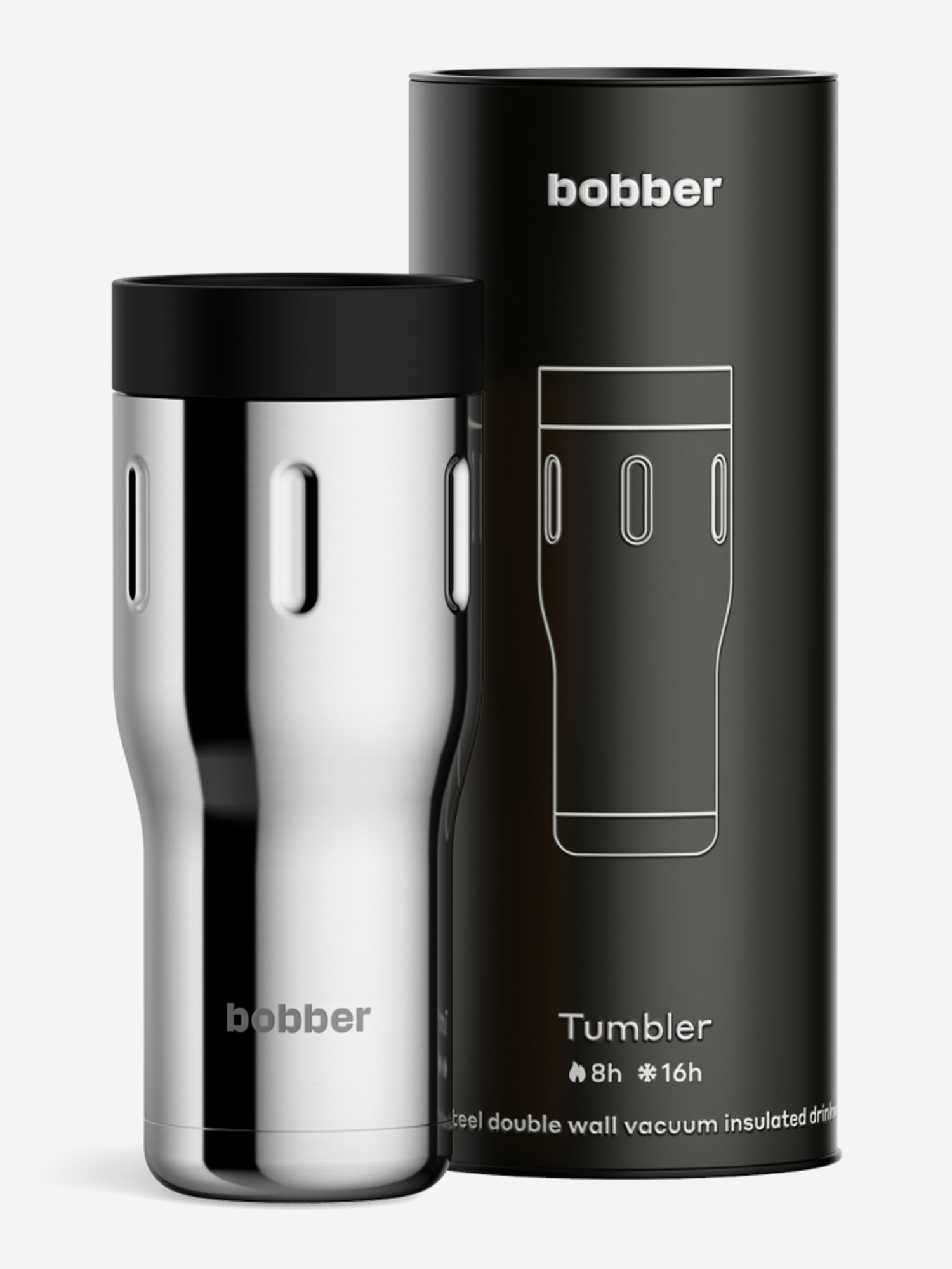 

Термокружка вакуумная BOBBER Tumbler 500 мл, крышка 360, тепло до 8 часов, зеркальный, Серебряный