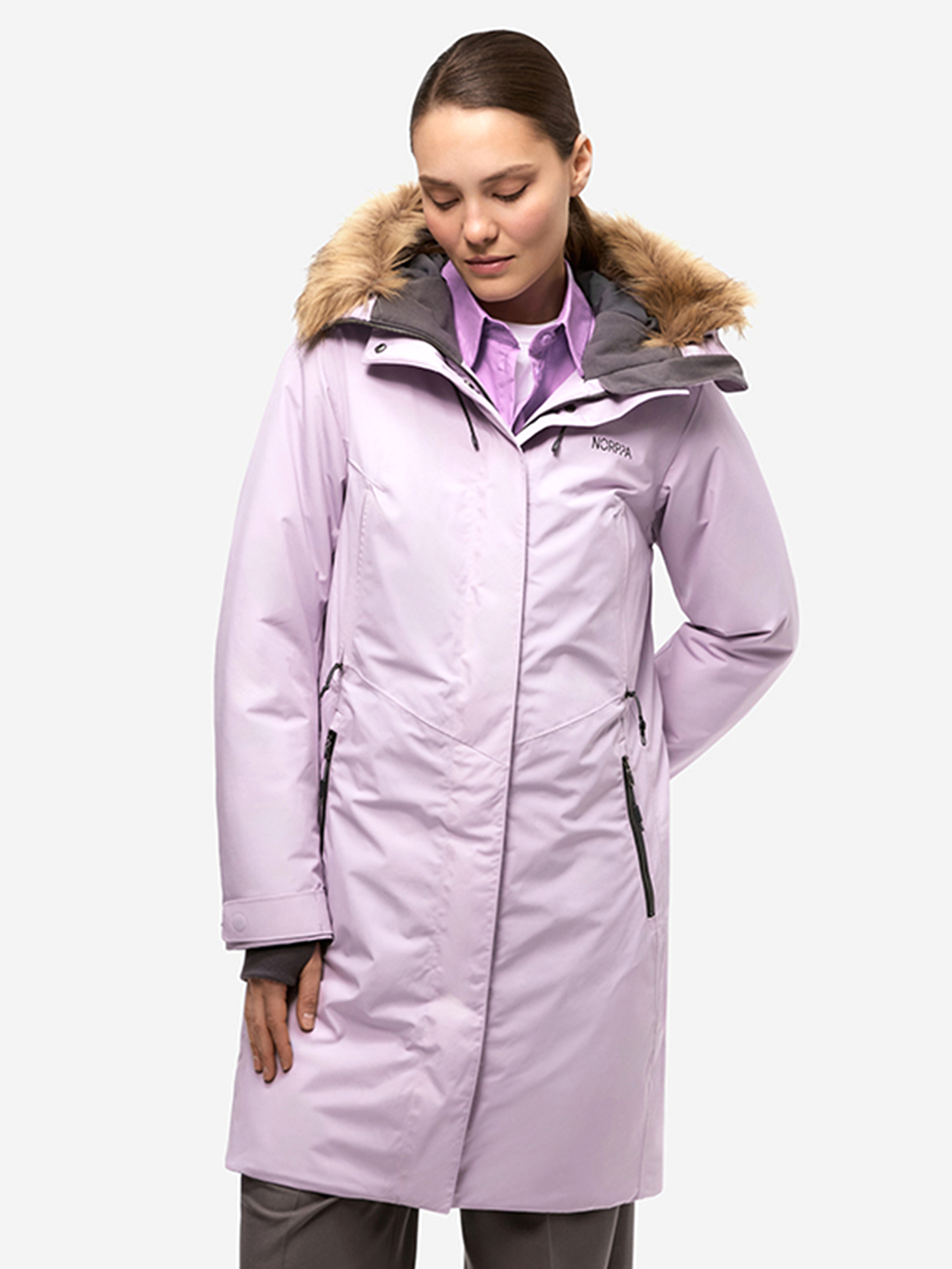 Изображение товара Женская мембранная куртка NORPPA Jimara фиолетовая для активного отдыха