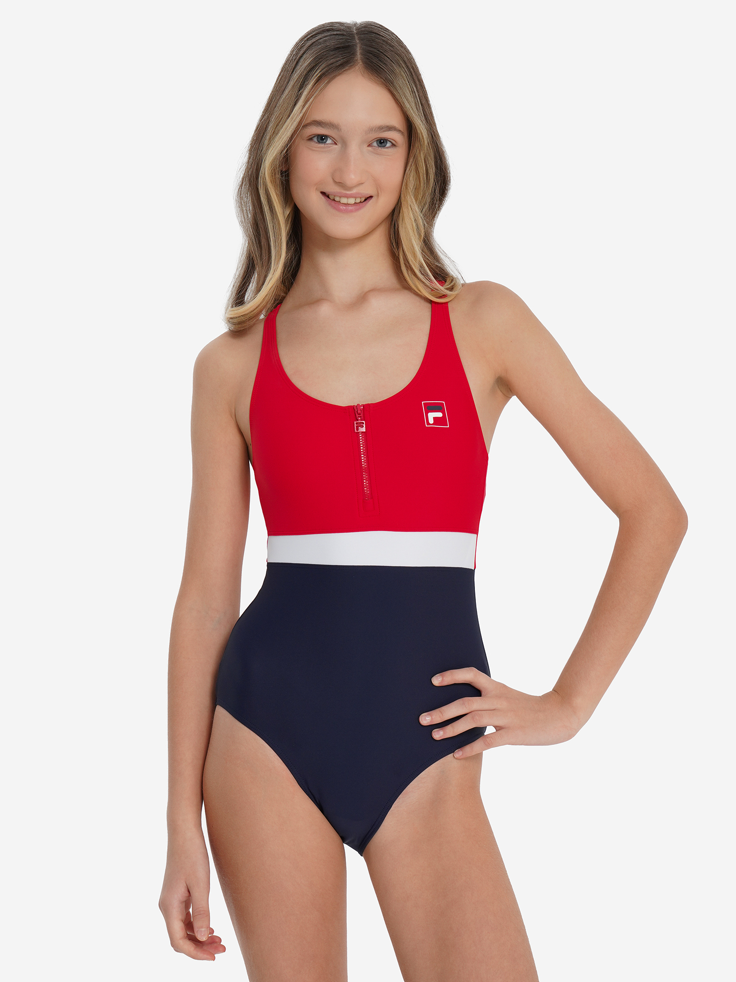 Слитный купальник FILA для девочек, синий, арт. 33803