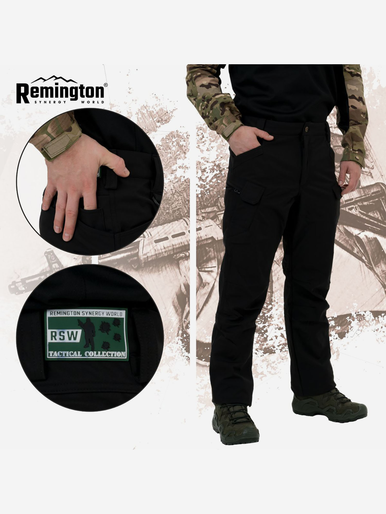 Брюки Remington Tactical Shark Skin Soft Shell Pants IXR Black, Черный TM2208OJTYR37-010, размер 46-48 - фото 4