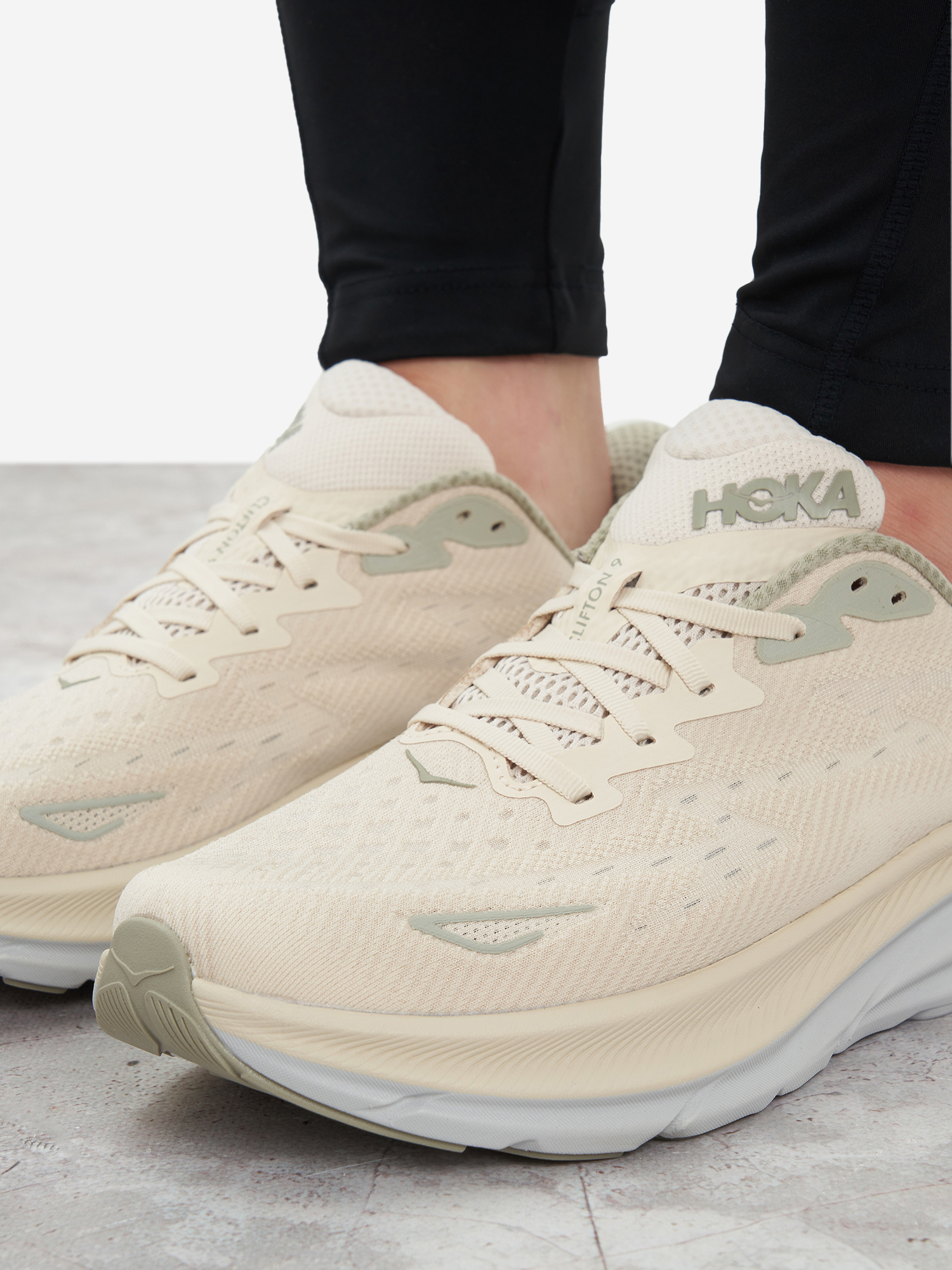 Кроссовки мужские Hoka One One Clifton 9, Бежевый Вид№10