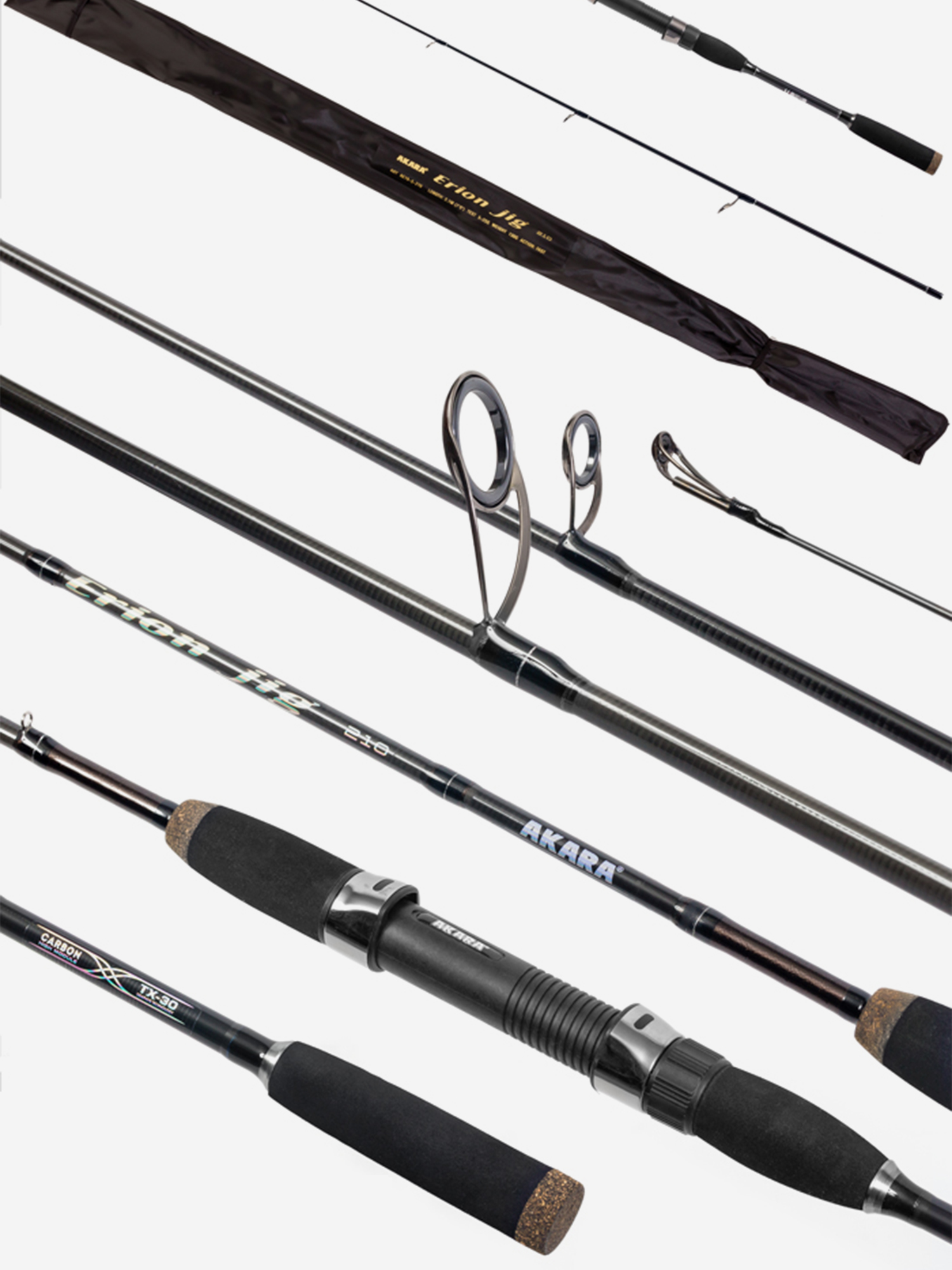 

Спиннинг штекерный карбон 2 колена Akara Erion Jig TX-30 (2-8), Мультицвет