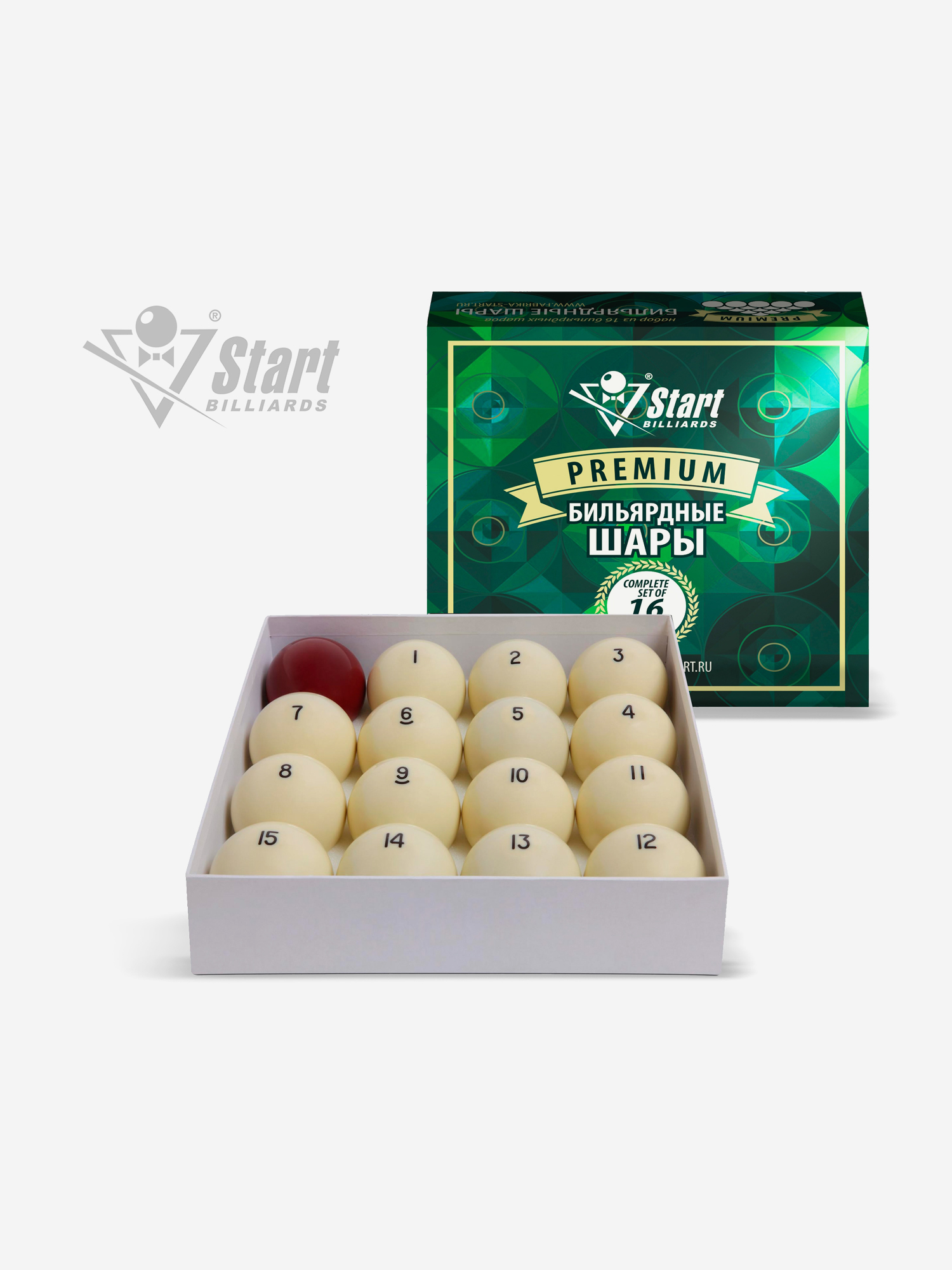 

Шары для бильярда Start Billiards Premium РП 60 мм, Белый