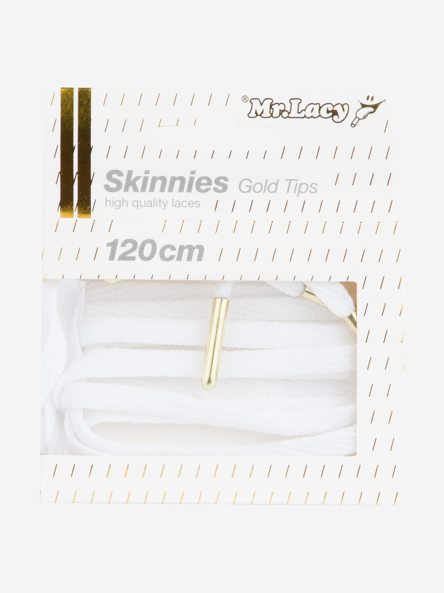 фото Шнурки mr. lacy gold rush - skinnies, белый