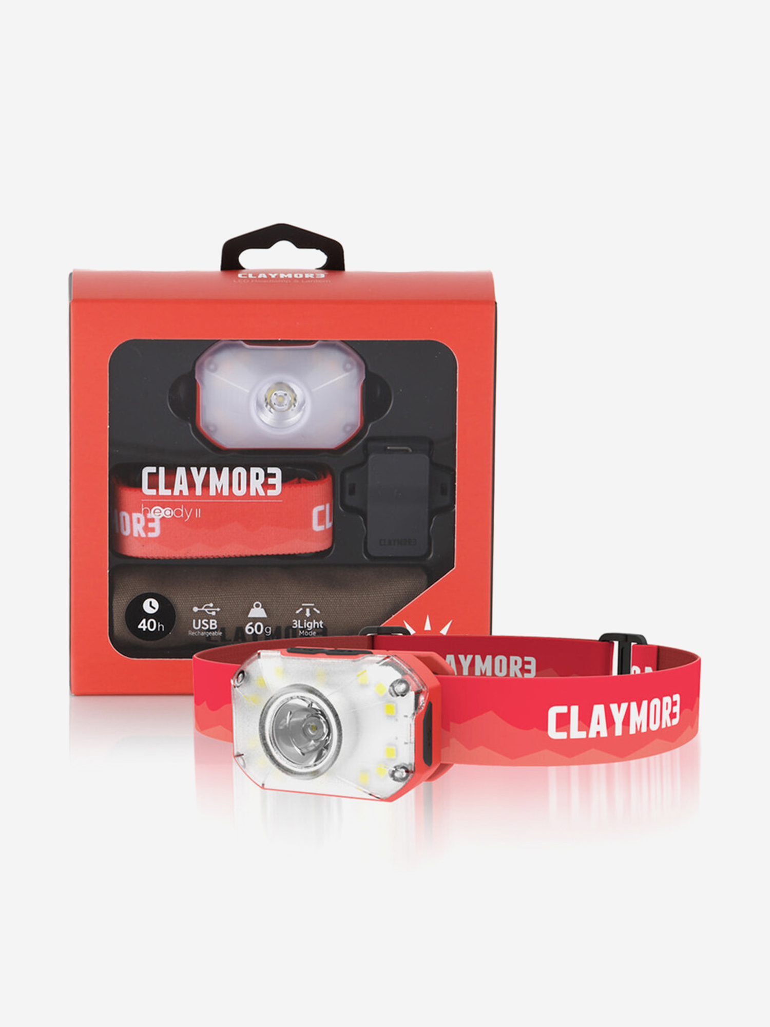 

Фонарь налобный CLAYMORE Heady2 цв. Red, Красный