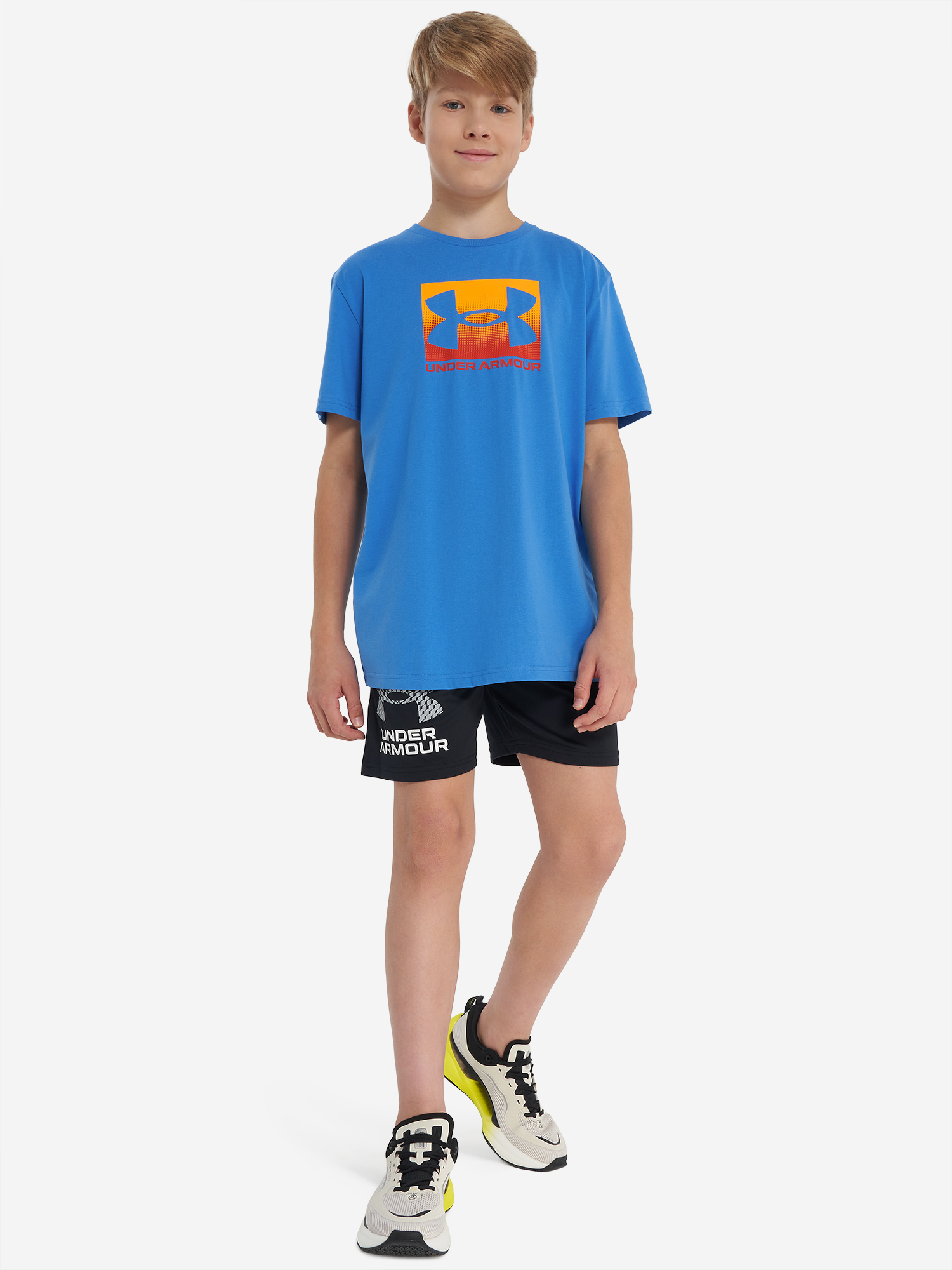 фото Футболка для мальчиков under armour boxed sports update, синий