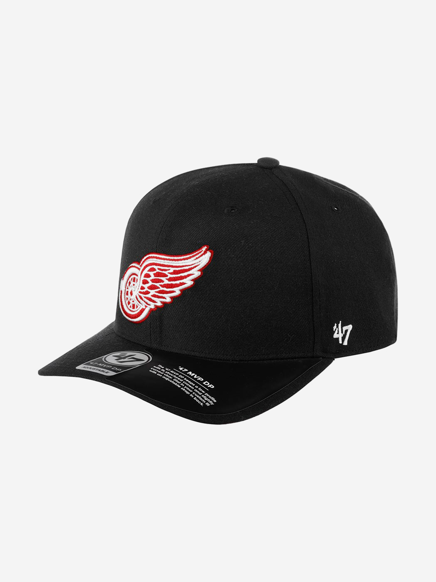 

Бейсболка 47 BRAND H-CLZOE05WBP Detroit Red Wings NHL (черный), Черный