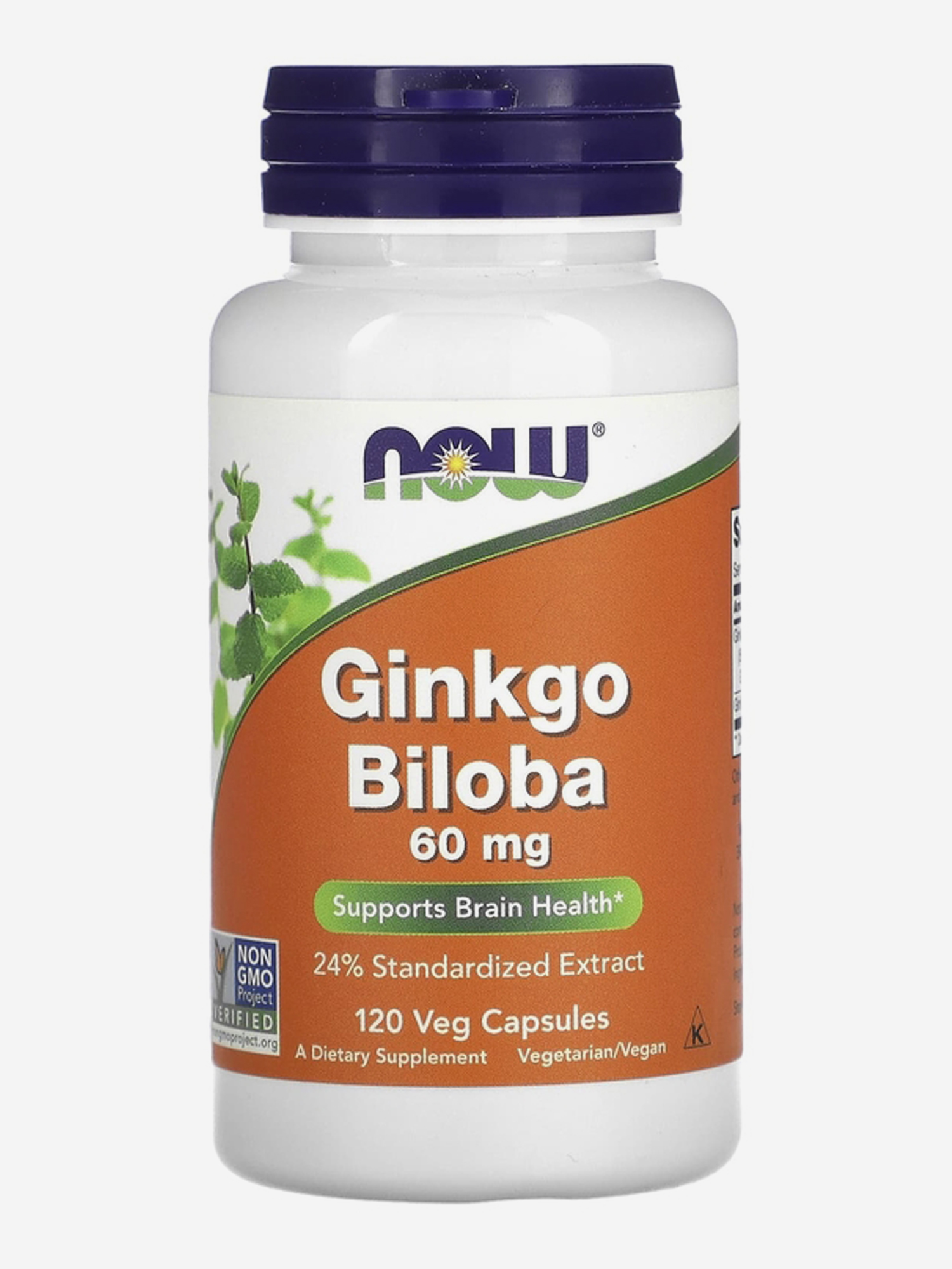 Изображение товара Экстракт гинкго билоба NOW FOODS 60 мг 120 капсул без вкуса для памяти и сосудов