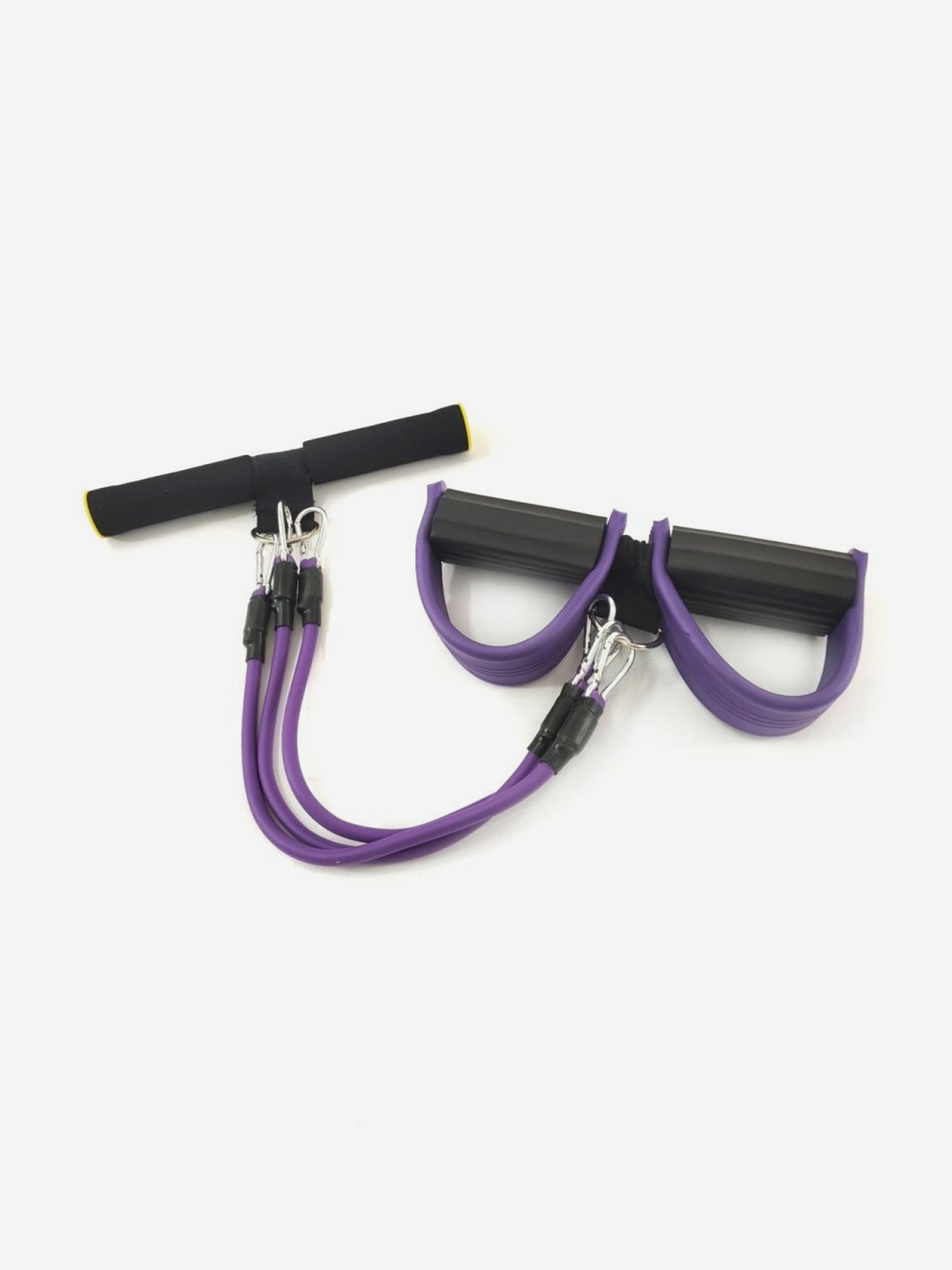 Изображение товара Эспандер с упорами для ног фиолетовый универсальный тренажер для фитнеса и Тхэквондо