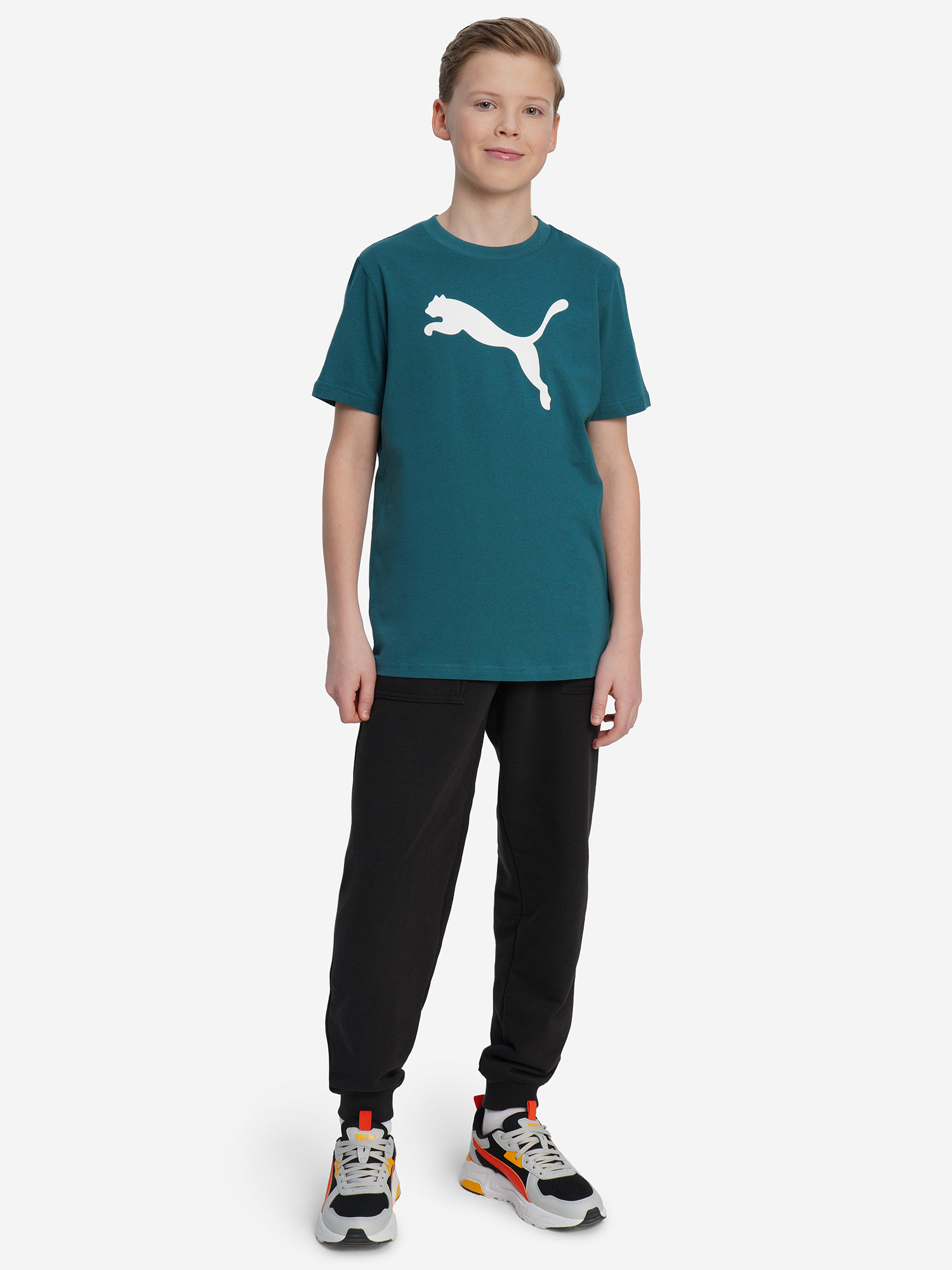 Футболка для мальчиков PUMA Ess Cat Logo, Зеленый 4