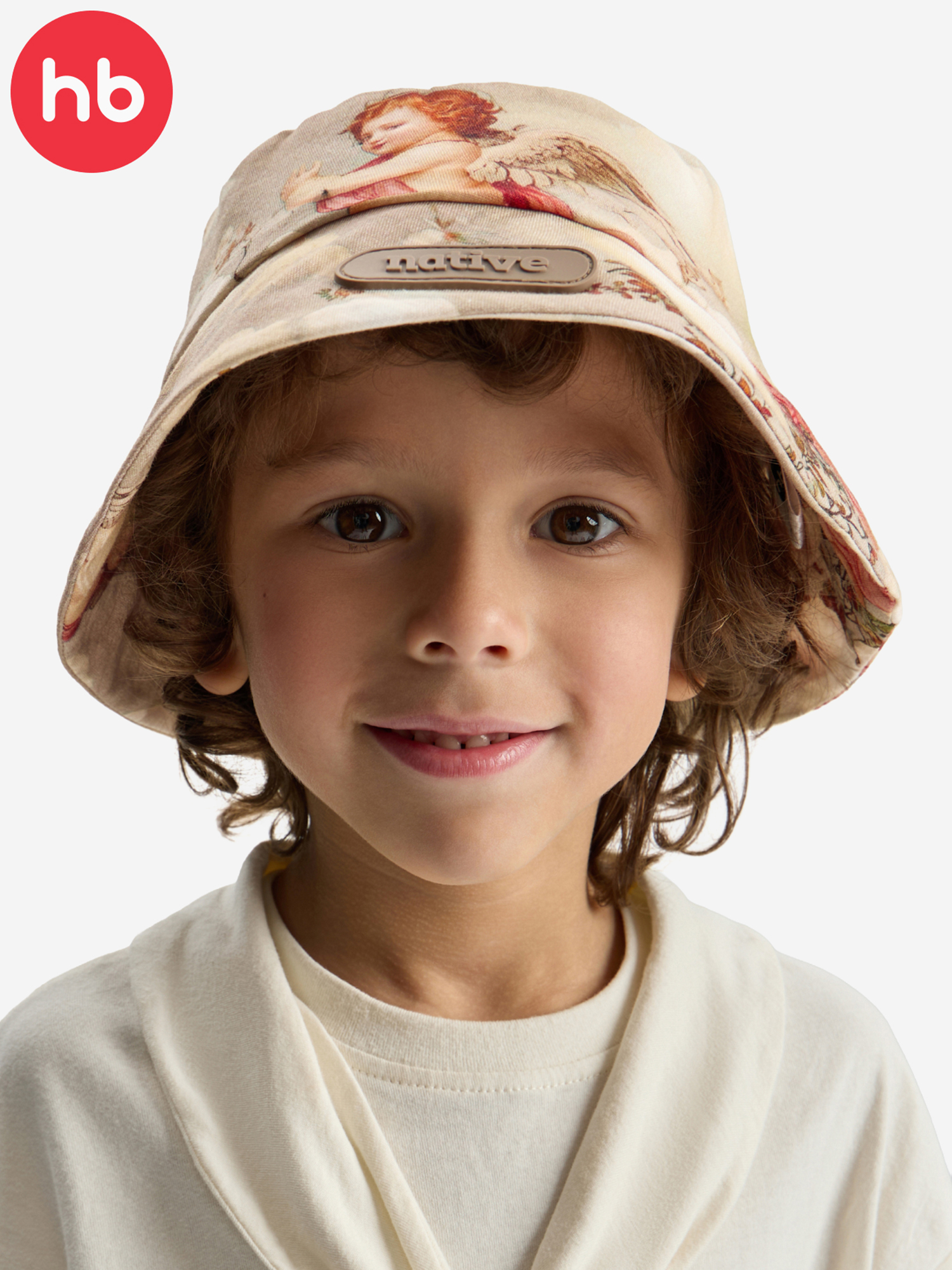 Изображение товара Детская панама HAPPY BABY летняя бежевый хлопок без застежки