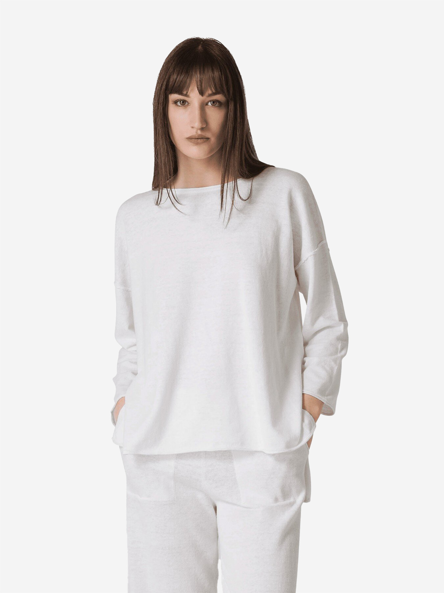 Пуловер женский DEHA Linen Loose Sweater, Белый