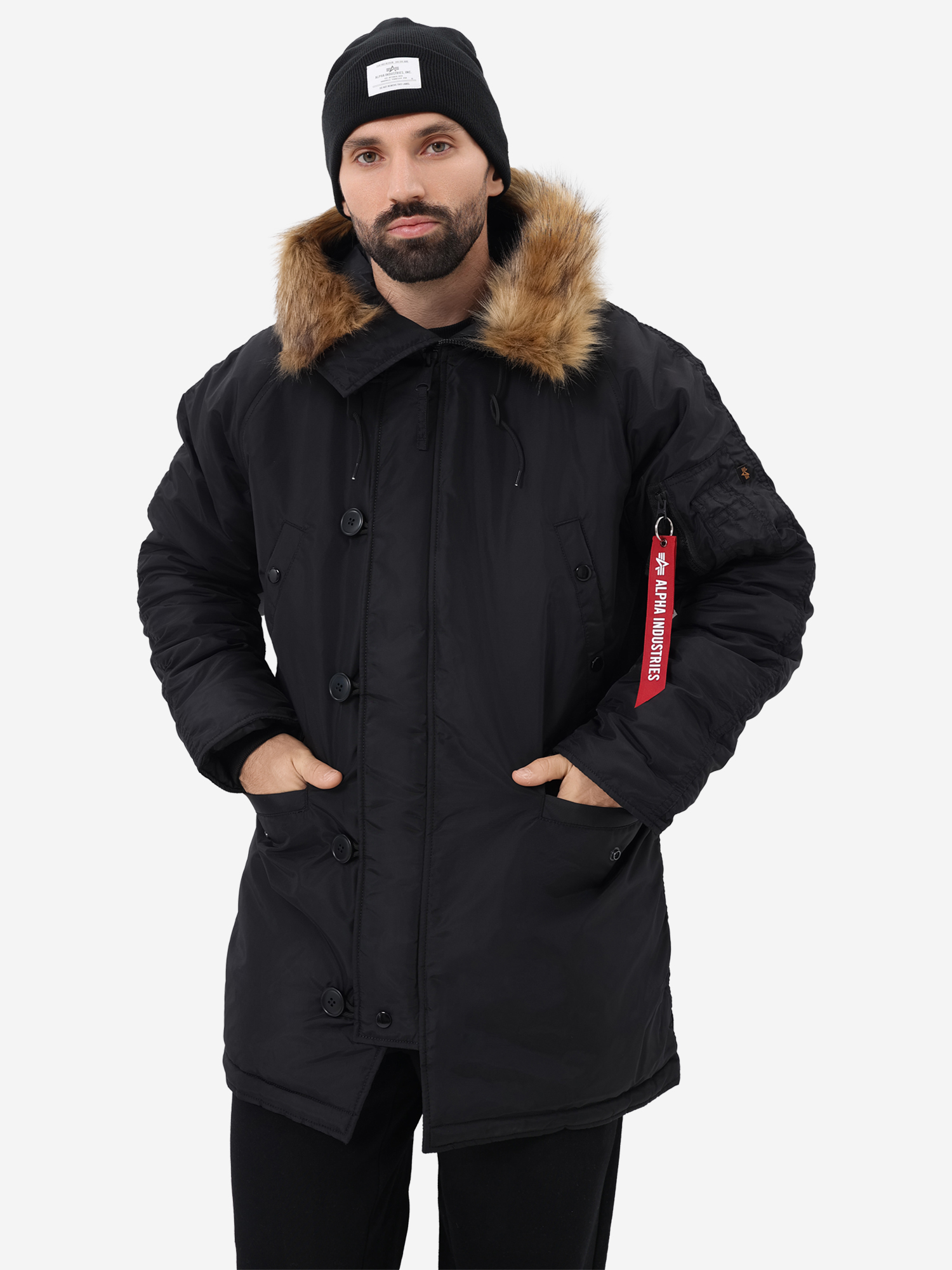 Изображение товара Парка зимняя мужская N-3B Logo Oxford Alpha Industries, Черный