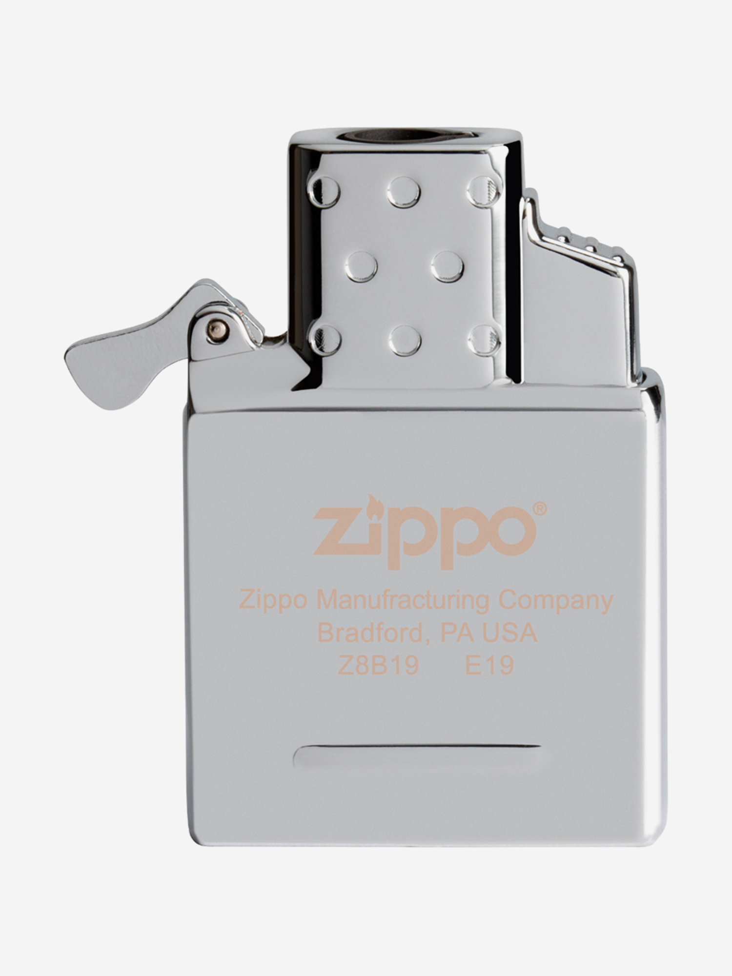Изображение товара Газовый вставной блок для широкой зажигалки Zippo, одинарное пламя, Стальной/серебряный