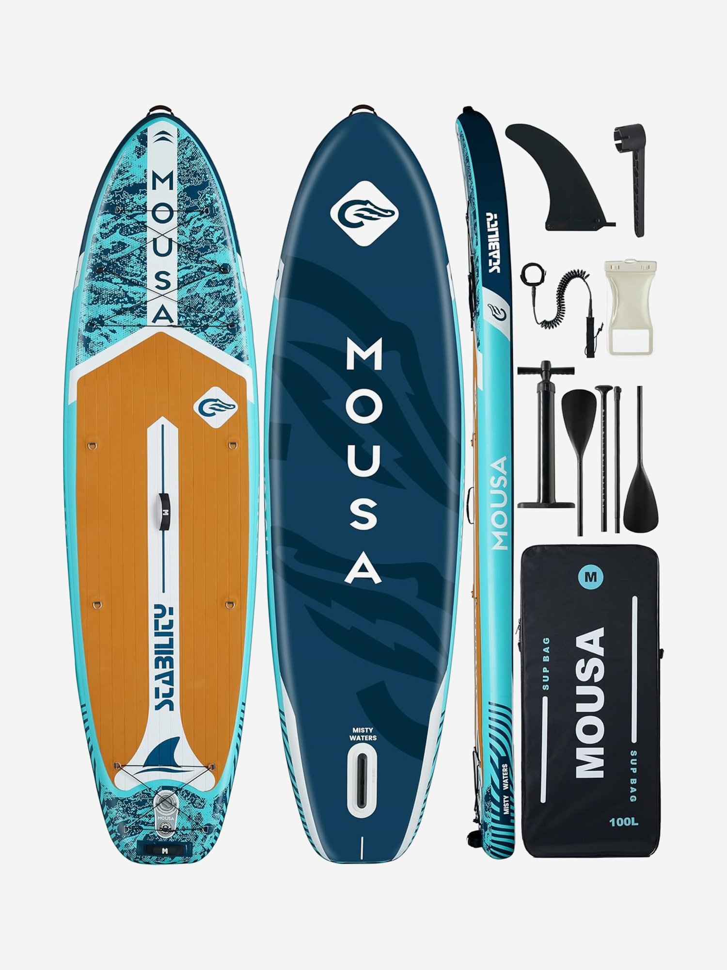 

Надувная SUP-доска MOUSA MISTY BLUE 11' 335*86*15 см сапборд, Голубой