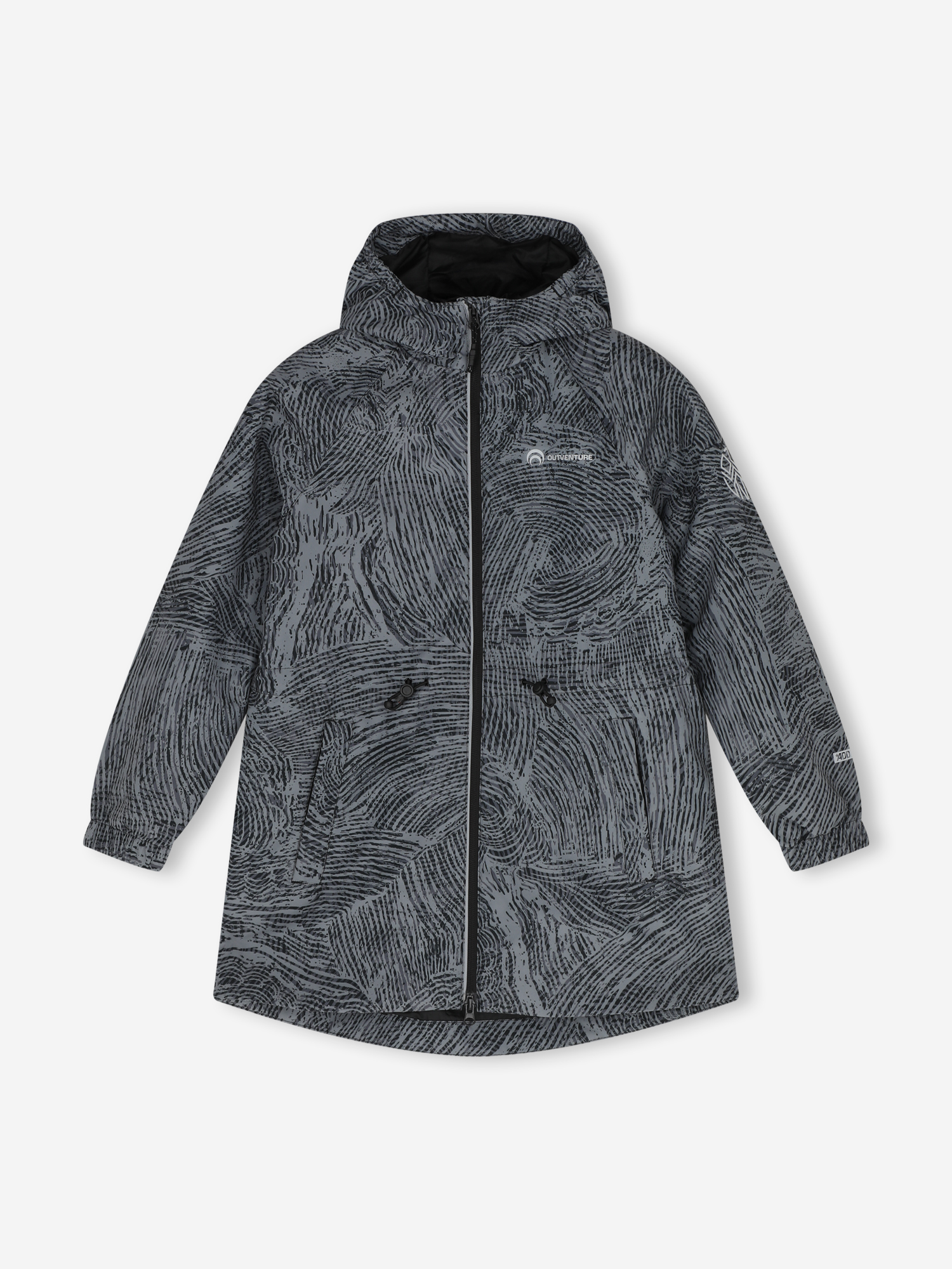 Легкая куртка для девочек Outventure, черный, арт. 134765out-b3