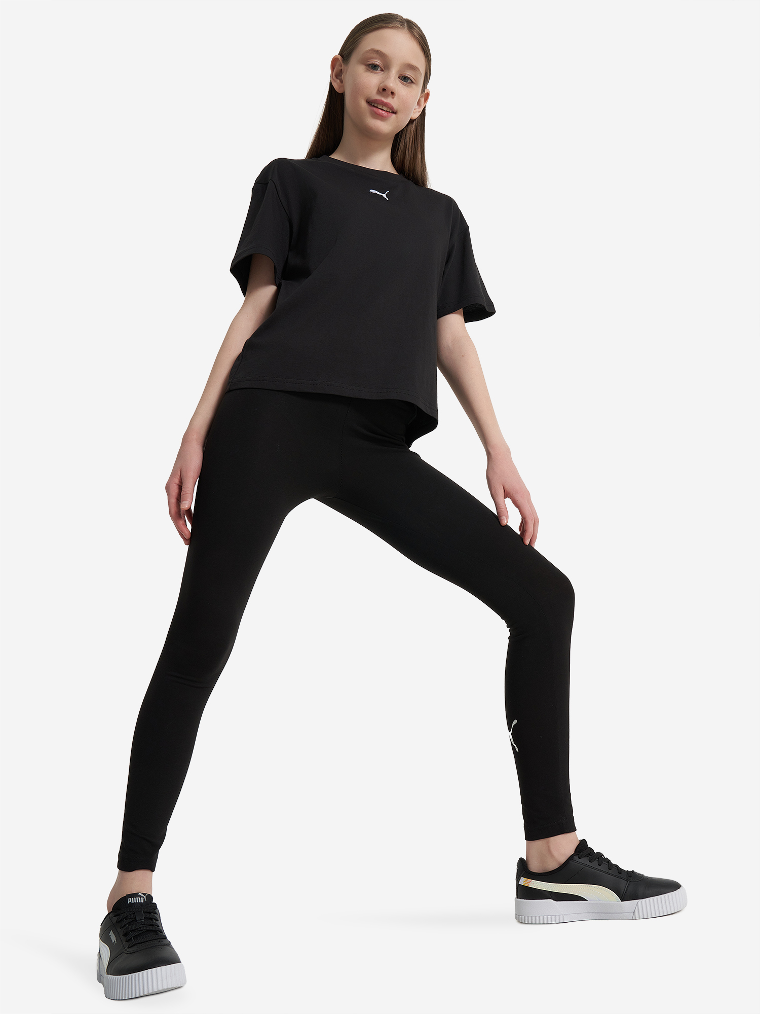 Легинсы для девочек Puma ESS+ Logo, Черный 4