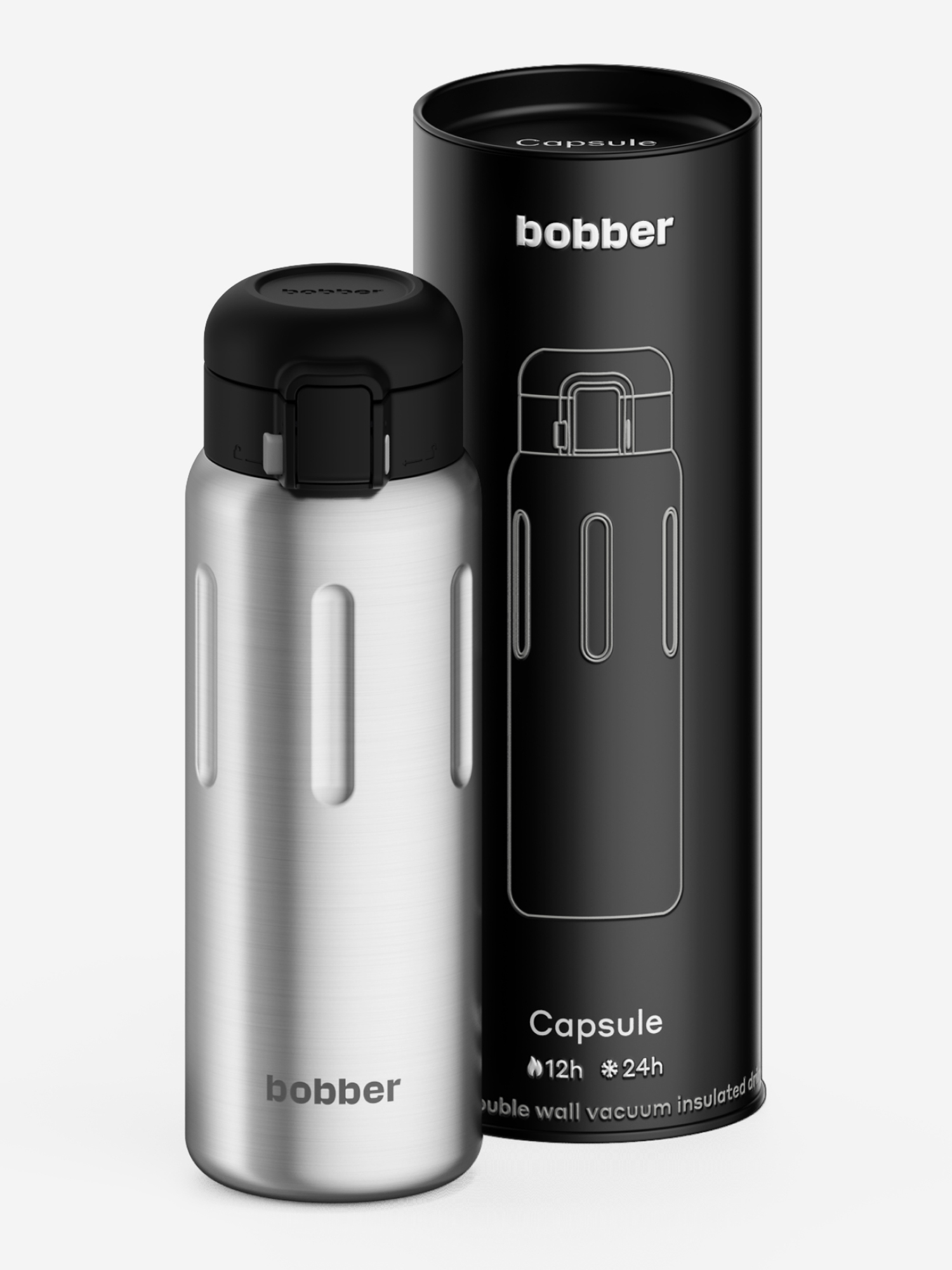 

Термокружка ваккумная Capsule 500 мл с закрытой питьевой системой, матовый, Серебряный