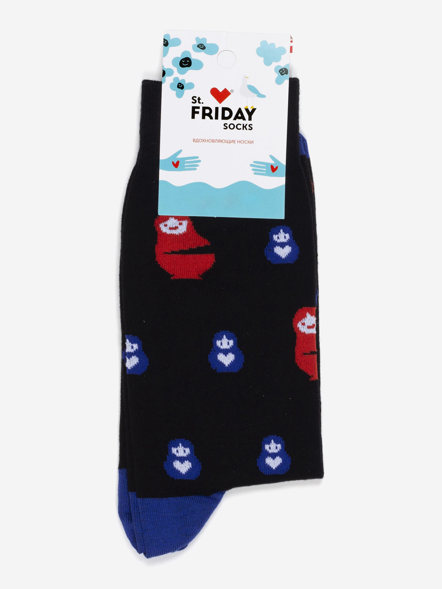 

Носки с рисунками St.Friday Socks, Крошки матрёшки, Черный