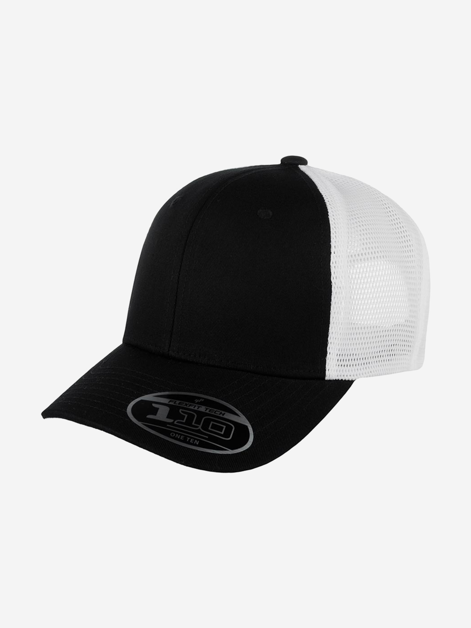 Изображение товара Бейсболка с сеточкой FLEXFIT 110MT Черный / белый для спорта