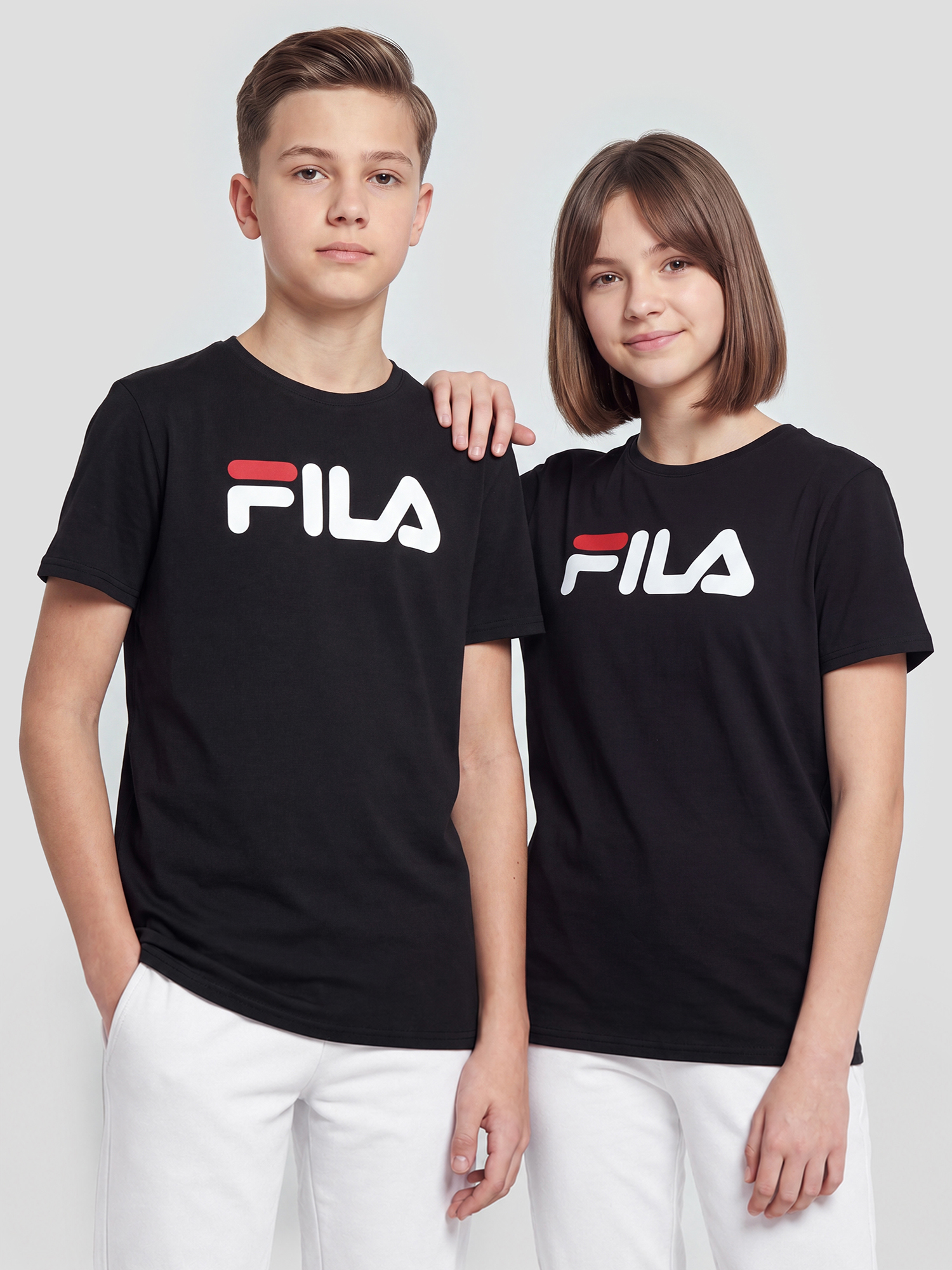 Изображение товара Футболка для мальчиков FILA с логотипом натуральный хлопок летний стиль Изображение товара Футболка для мальчиков FILA с логотипом натуральный хлопок летний стиль