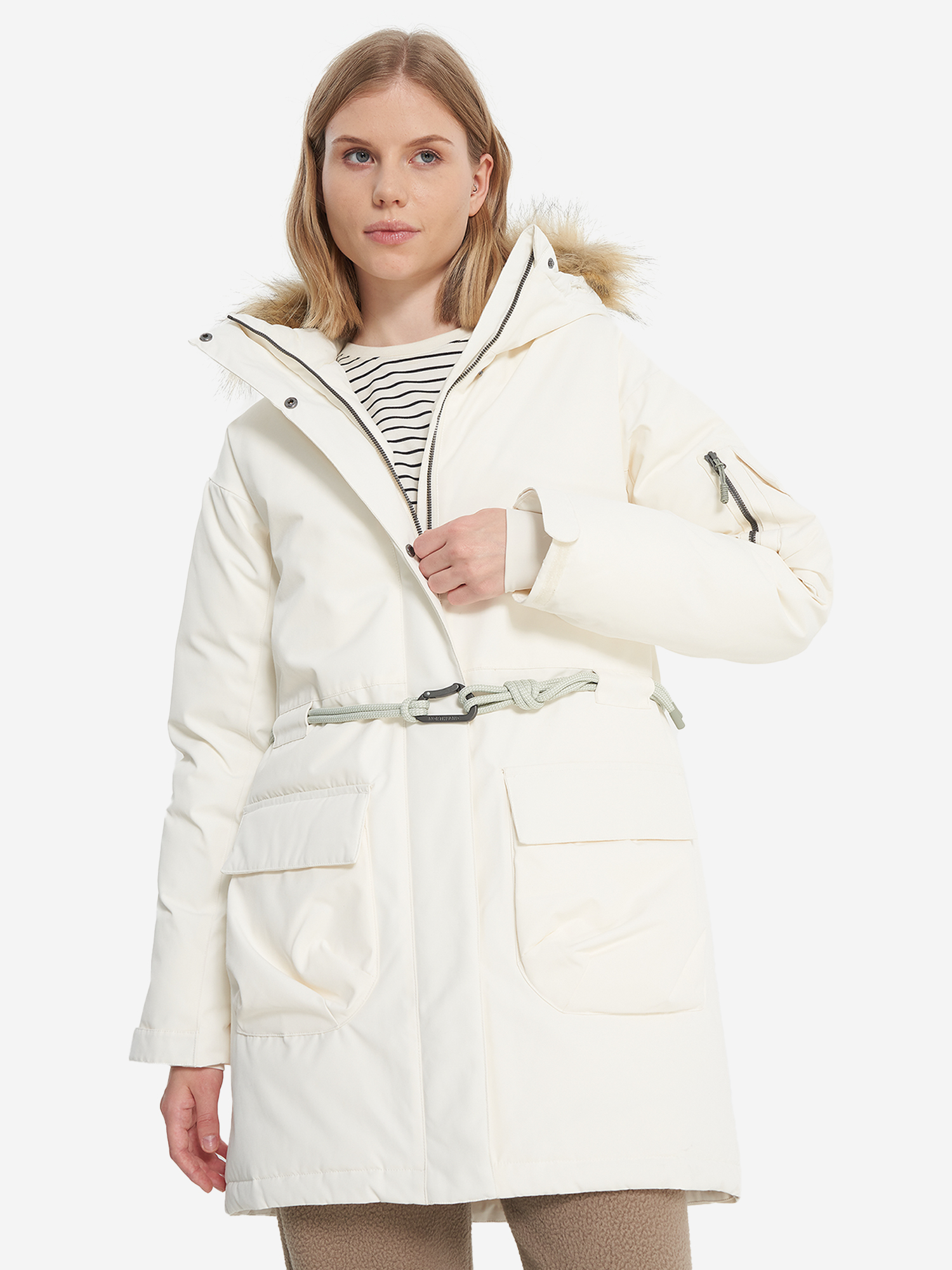 Пуховик, бежевый, арт. 29990