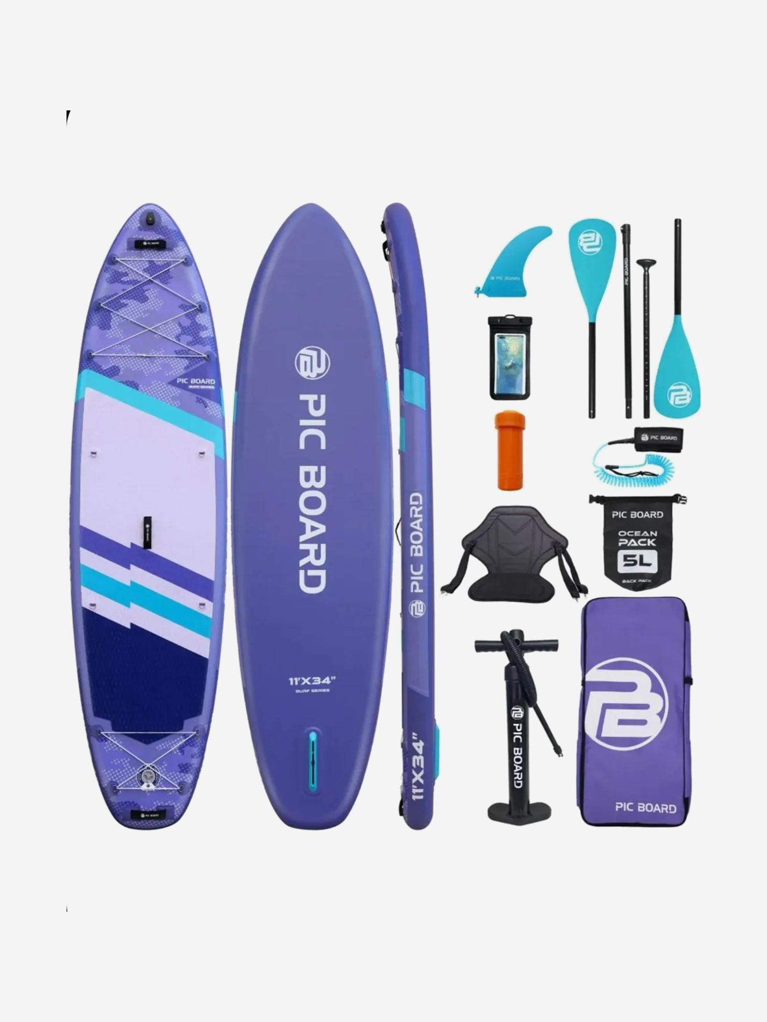 Изображение товара Сапборд надувной Skatinger Picboard Camouflage purple