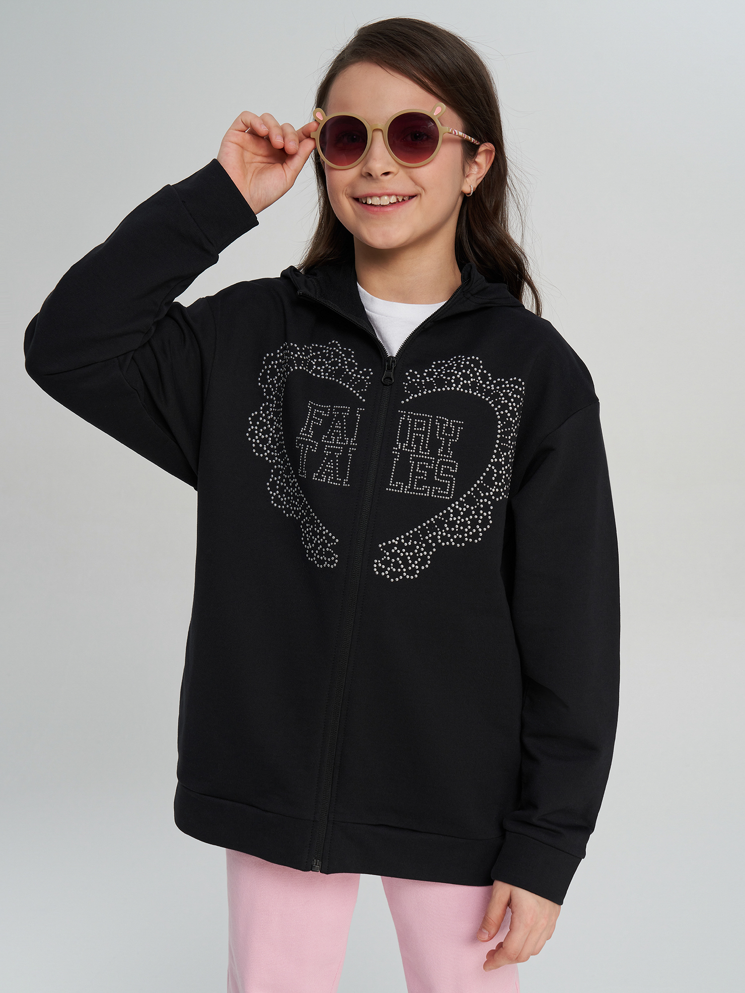 Изображение товара Толстовка для девочек Demix с капюшоном и молнией