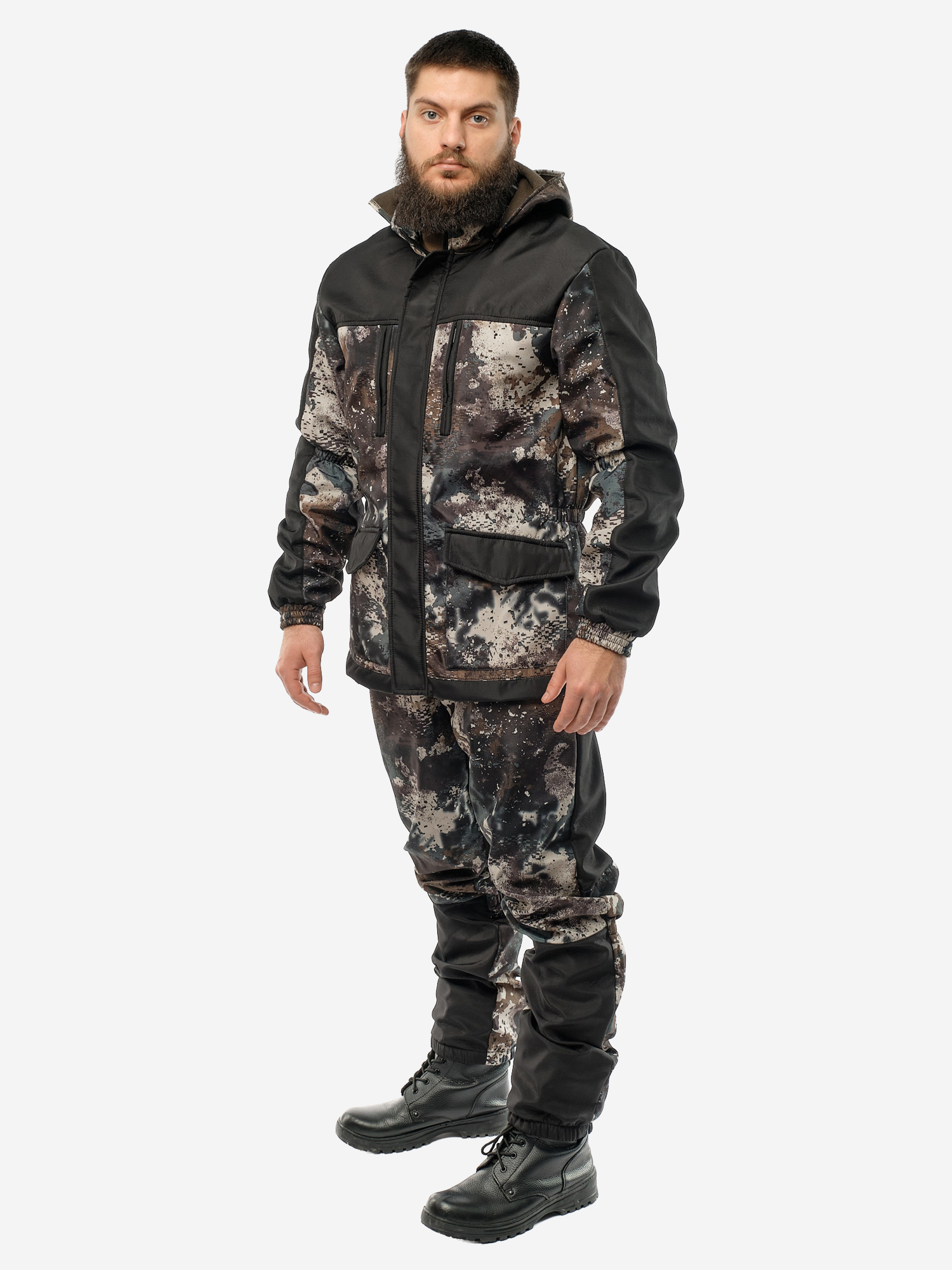 Изображение товара Мужской демисезонный костюм для охоты и рыбалки Fantom Force Gorka Light Черный камуфляж