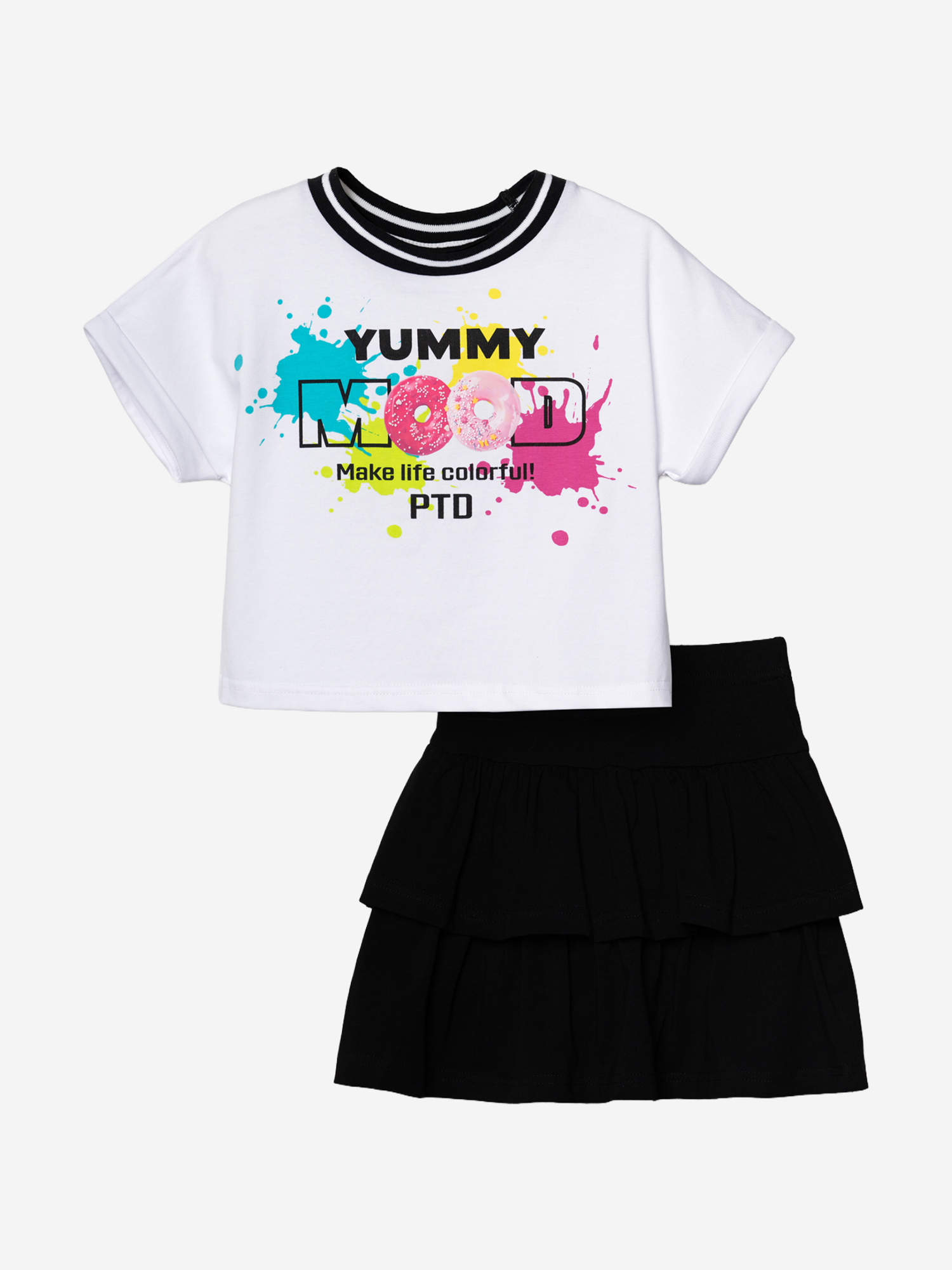 Изображение товара Комплект для девочек PlayToday: футболка и юбка-шорты