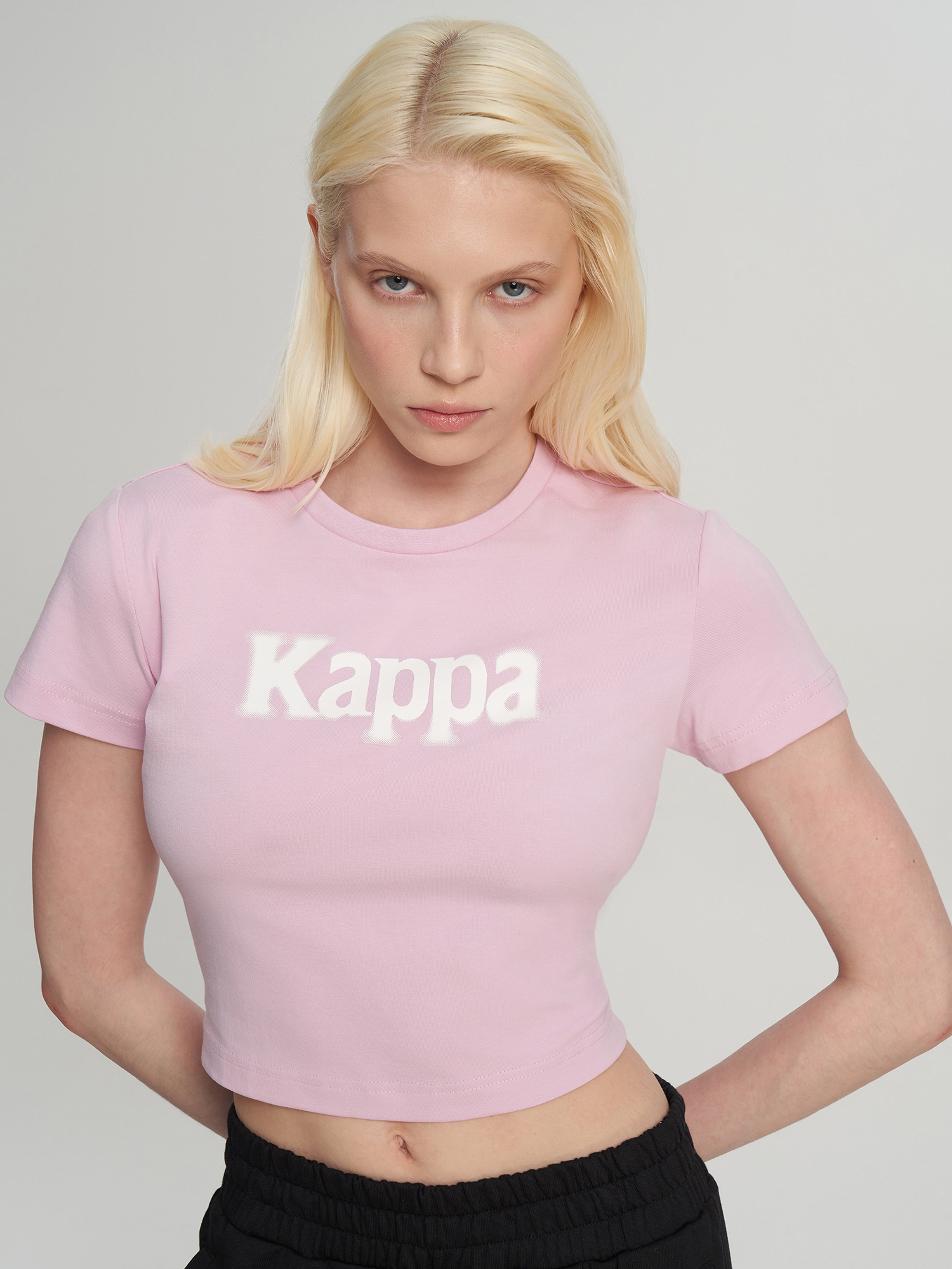 Изображение товара Женская футболка Kappa приталенная короткая логотип лето взрослые