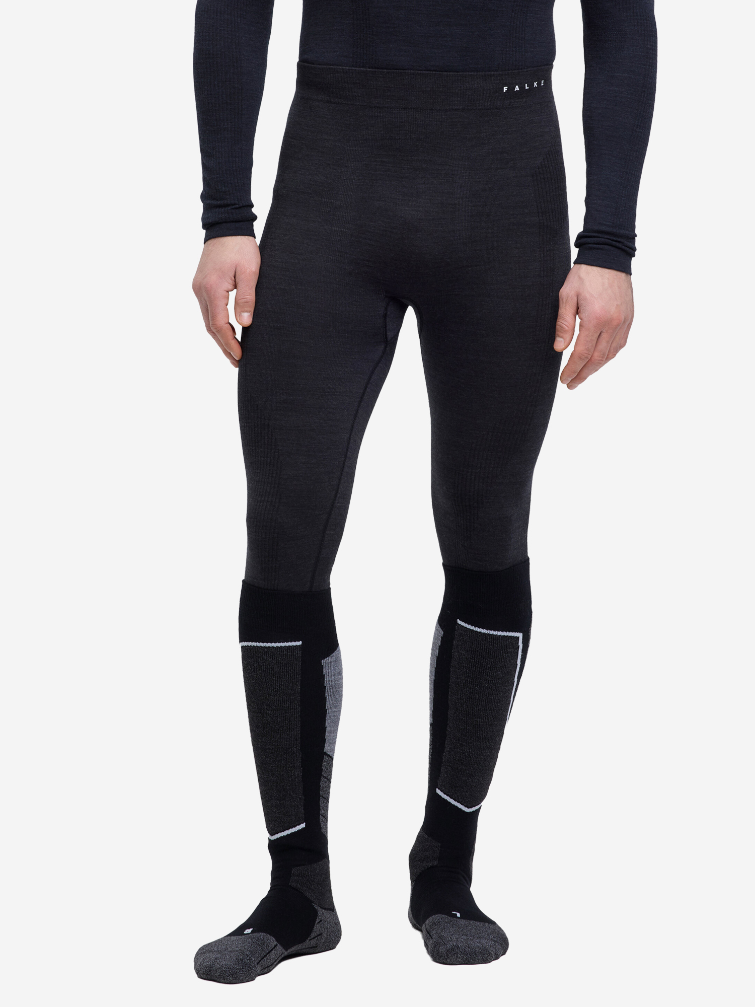 Изображение товара Мужские легинсы FALKE черные термобелье для зимних видов спорта и активного отдыха