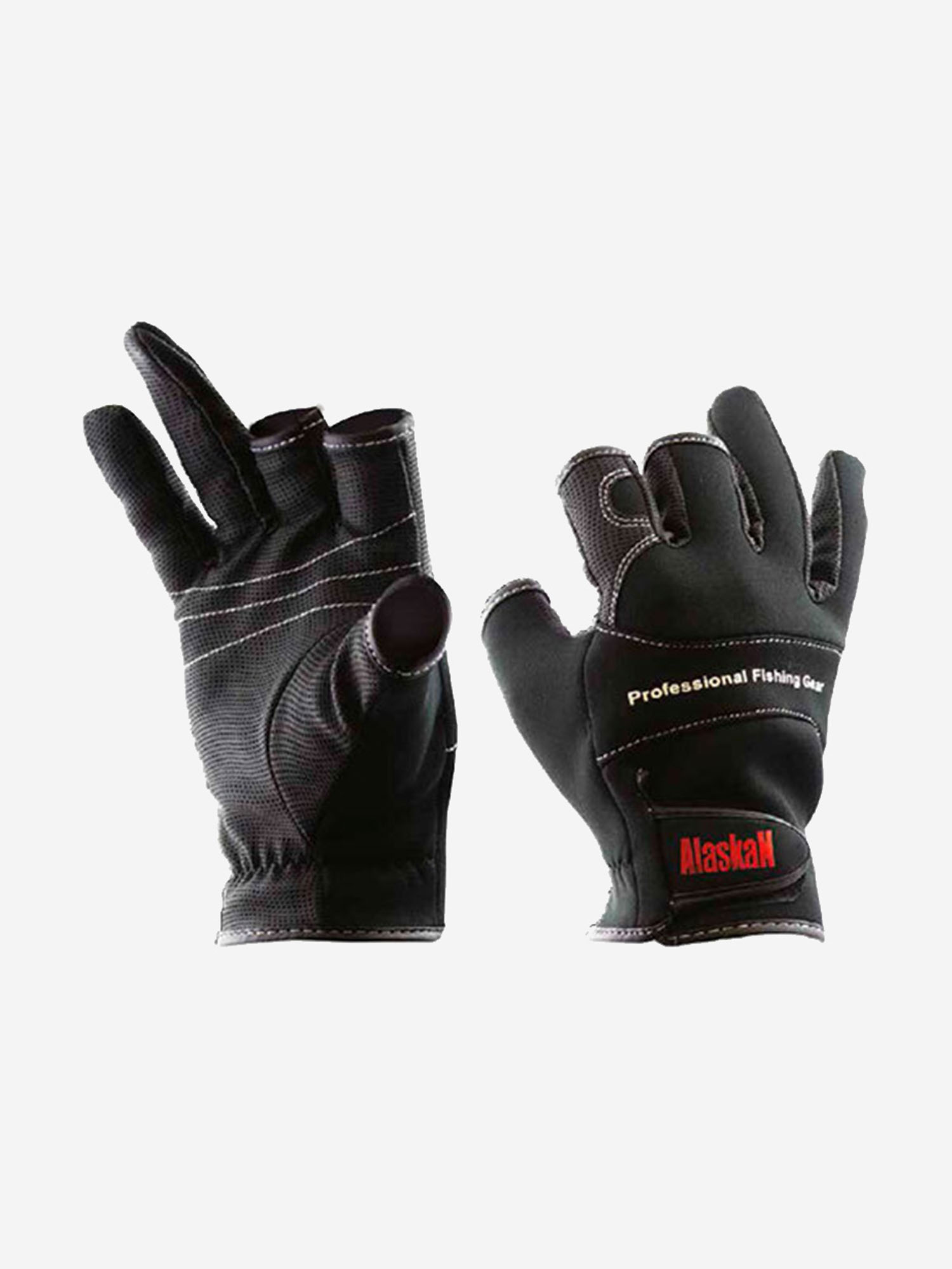 Перчатки спиннингиста Alaskan трехпалые, Черный перчатки неопреновые alaskan daily