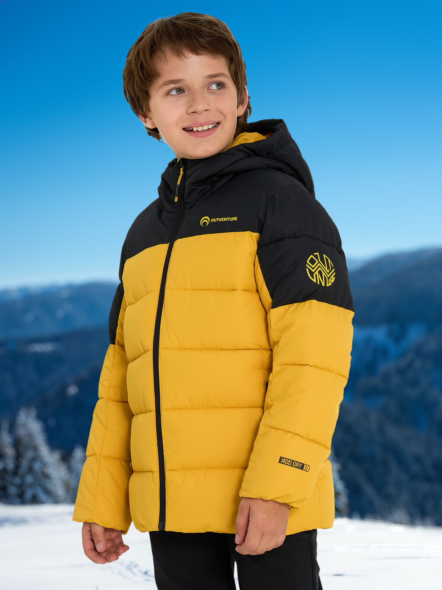 

Пуховик для мальчиков Outventure, Желтый