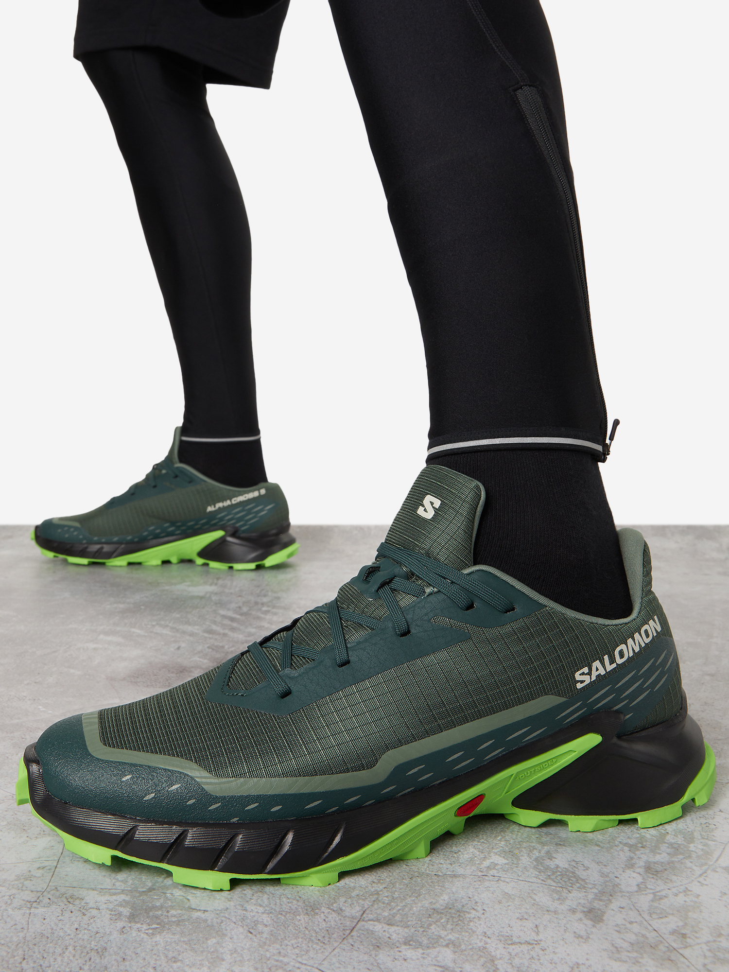 Кроссовки мужские Salomon Alphacross 5, Зеленый Вид№2